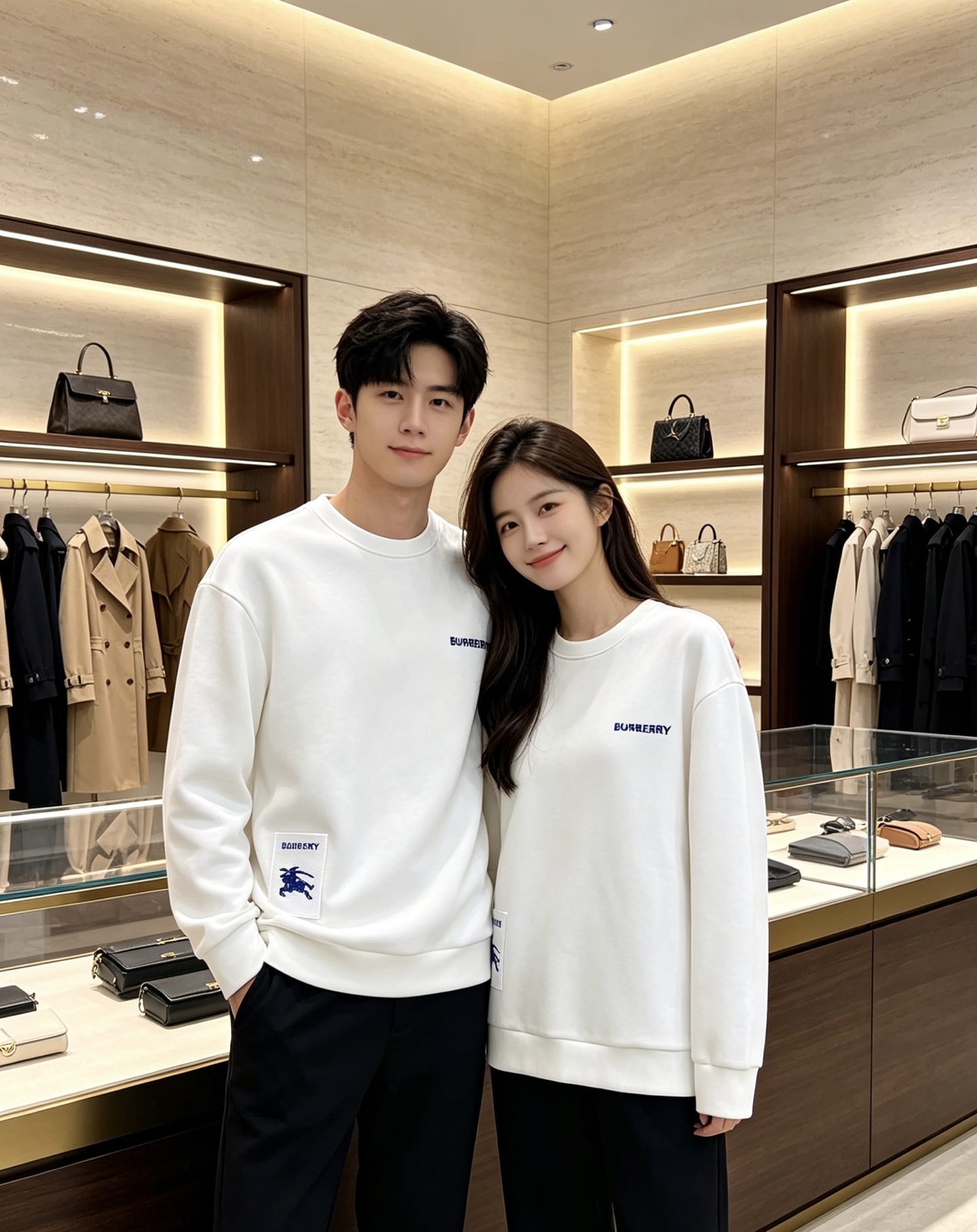 Burberry 巴宝莉 2026秋冬蓝色字母刺绣战马布标圆领卫衣 原版辅料完整复刻，高品质空气层面料，触感细腻亲肤。胸