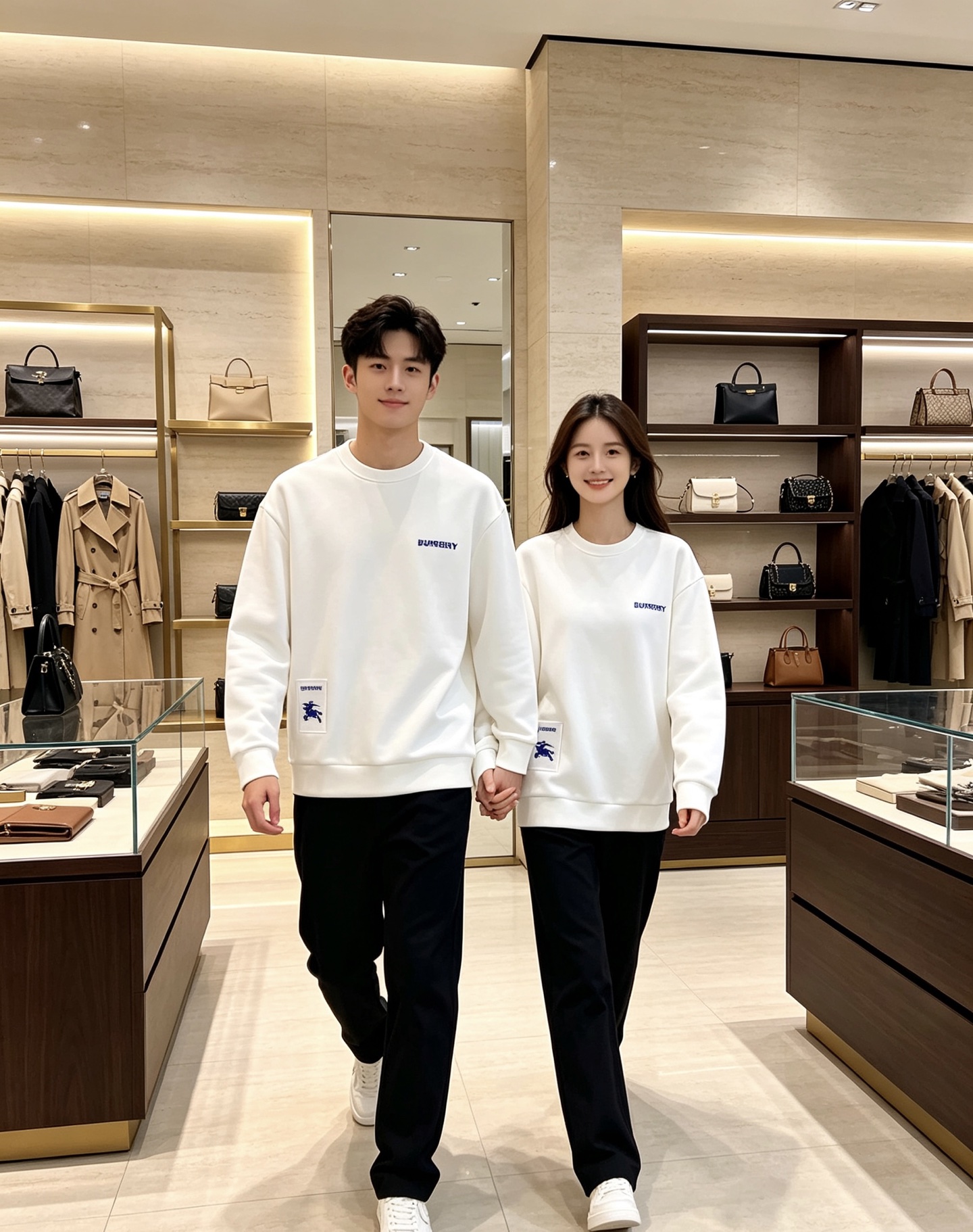 Burberry 巴宝莉 2026秋冬蓝色字母刺绣战马布标圆领卫衣 原版辅料完整复刻，高品质空气层面料，触感细腻亲肤。胸
