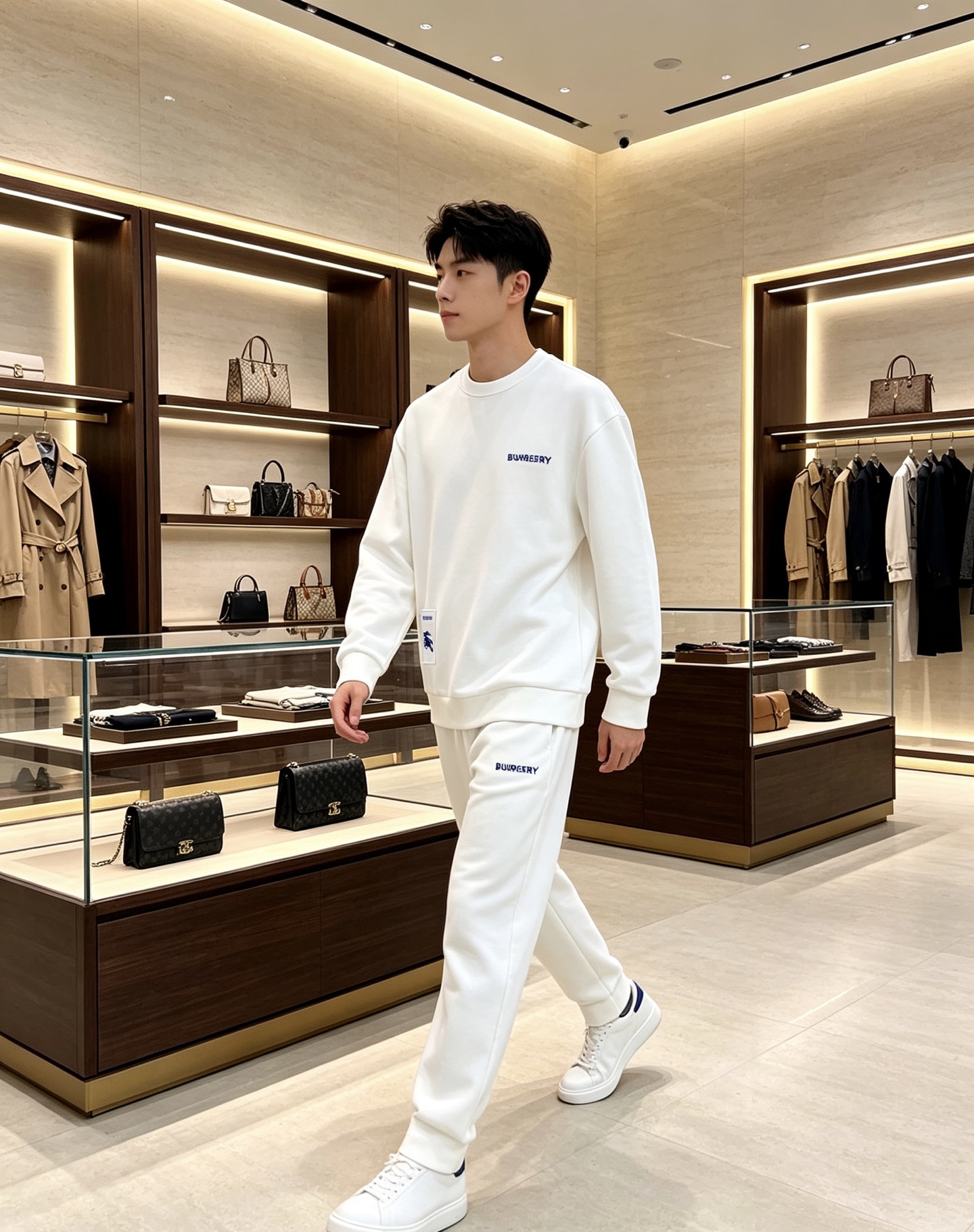 Burberry 巴宝莉 2026秋冬蓝色字母刺绣战马布标圆领卫衣 原版辅料完整复刻，高品质空气层面料，触感细腻亲肤。胸