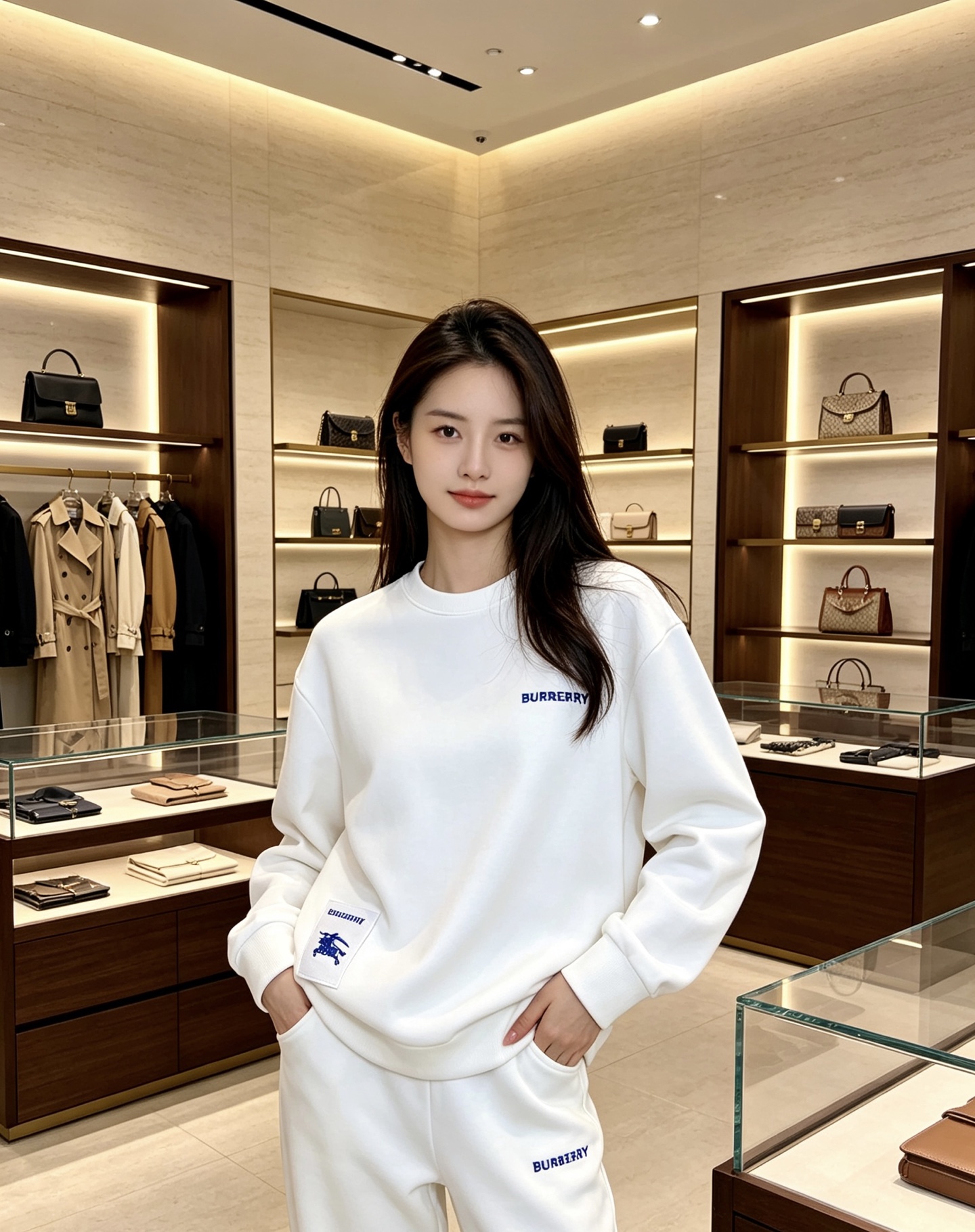 Burberry 巴宝莉 2026秋冬蓝色字母刺绣战马布标圆领卫衣 原版辅料完整复刻，高品质空气层面料，触感细腻亲肤。胸