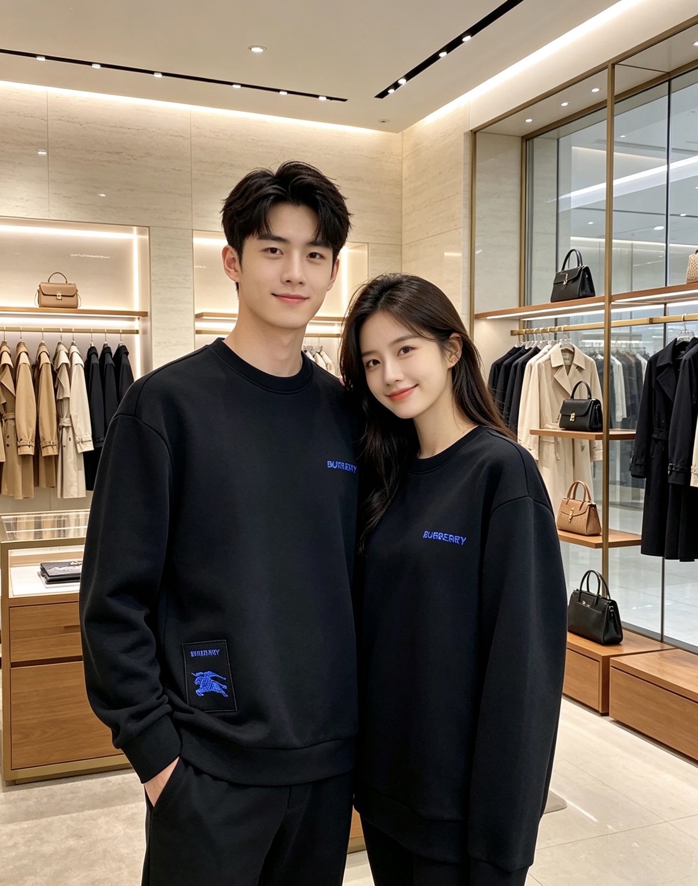 Burberry 巴宝莉 2026秋冬蓝色字母刺绣战马布标圆领卫衣 原版辅料完整复刻，高品质空气层面料，触感细腻亲肤。胸