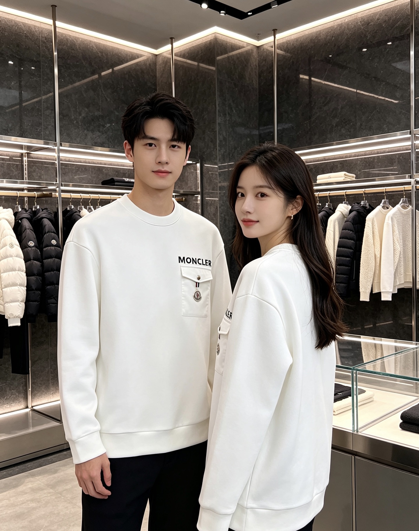 Moncler 蒙口 2026秋冬新款口袋徽章圆领卫衣，原版五金辅料完整复刻，高品质空气层面料，软糯挺括不易变形，版型宽