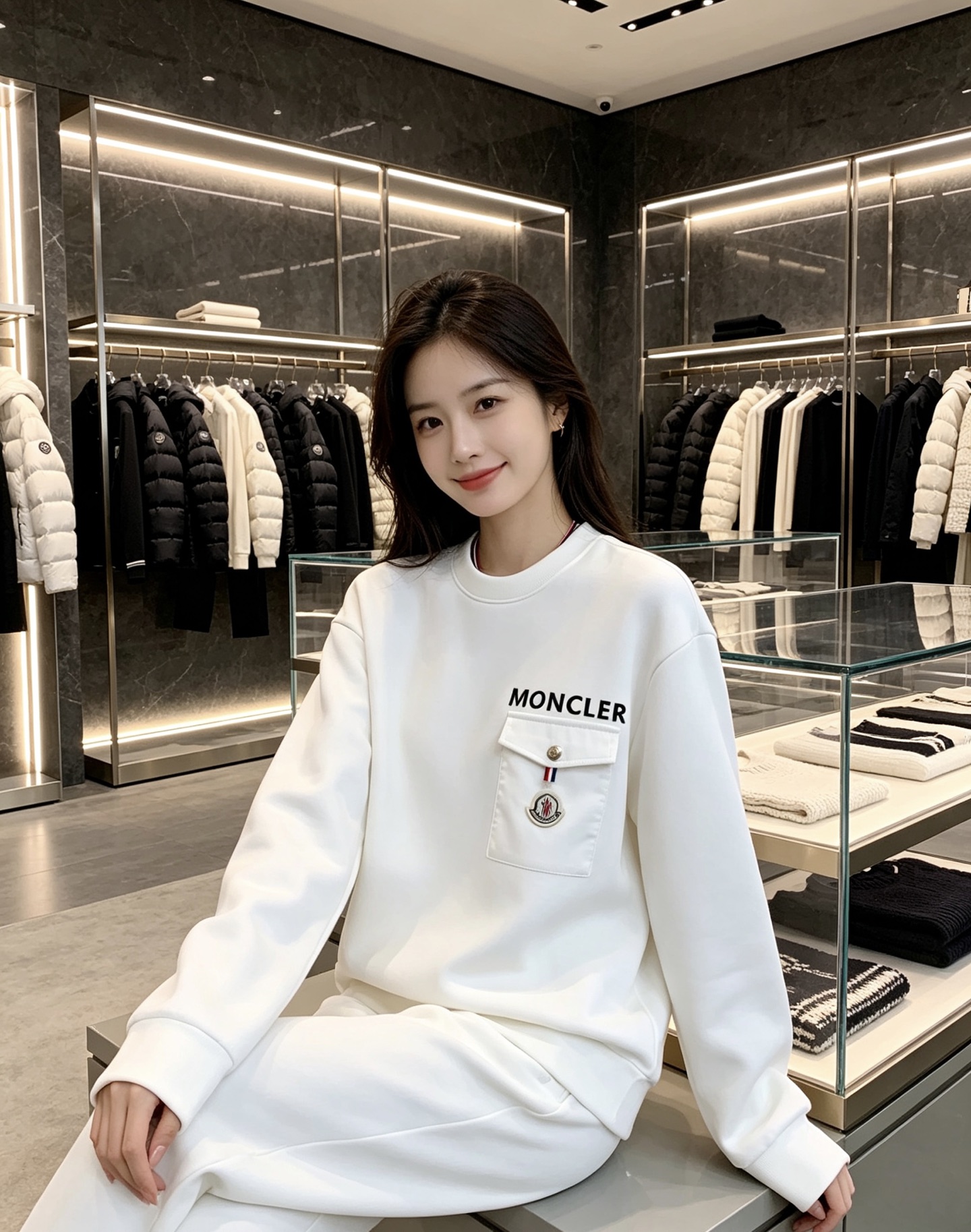 Moncler 蒙口 2026秋冬新款口袋徽章圆领卫衣，原版五金辅料完整复刻，高品质空气层面料，软糯挺括不易变形，版型宽