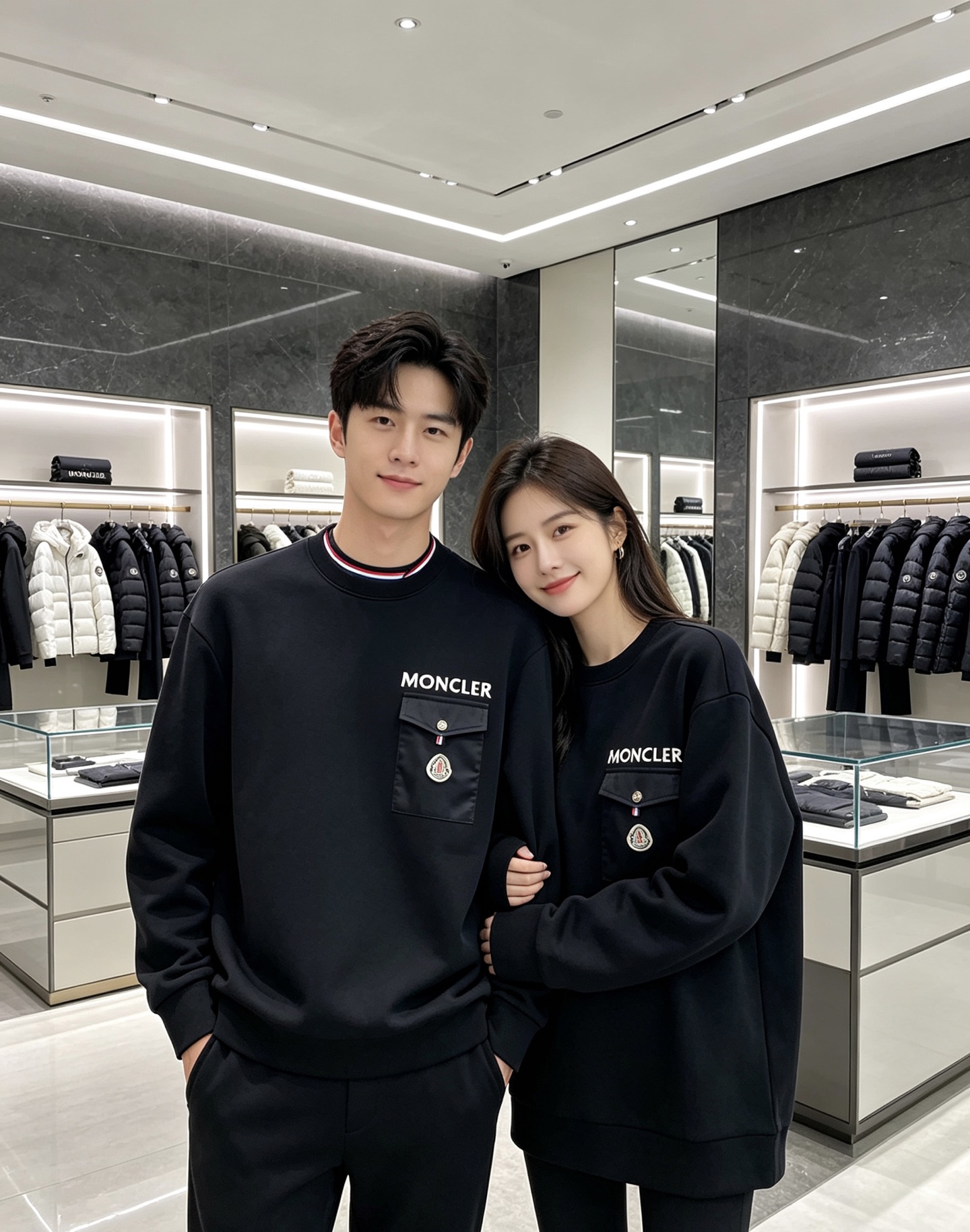 Moncler 蒙口 2026秋冬新款口袋徽章圆领卫衣，原版五金辅料完整复刻，高品质空气层面料，软糯挺括不易变形，版型宽