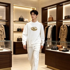 Burberry 巴宝莉 2026秋冬新款圆领卫衣 高克重空气层面料,上身挺括不易变形 肩部经典格纹拼接,胸前复古徽章立 Burberry 巴宝莉 2026秋冬新款圆领卫衣 高克重空气层面料,上身挺括不易变形 肩部经典格纹拼接,胸前复古徽章立