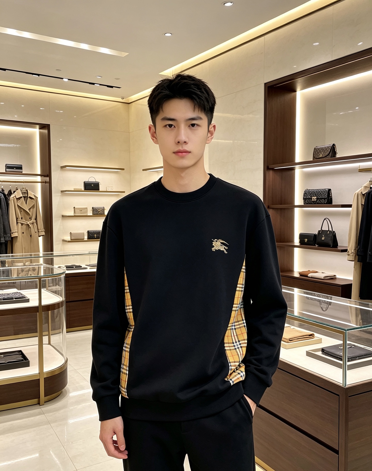 Burberry 巴宝莉 2026秋冬新款圆领卫衣 甄选高密空气层面料，透气垂顺，久穿不易起皱 胸口精致战马刺绣，侧边复
