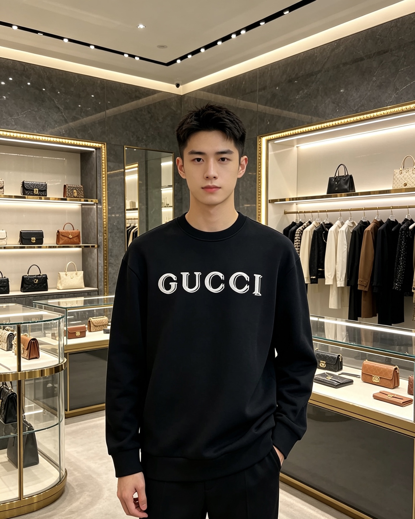 Gucci 古驰 2026秋冬新款复古字母镂空刺绣圆领卫衣 原版辅料完整复刻,高品质空气层面料,触感柔和上身舒适。正面经 Gucci 古驰 2026秋冬新款复古字母镂空刺绣圆领卫衣 原版辅料完整复刻,高品质空气层面料,触感柔和上身舒适。正面经
