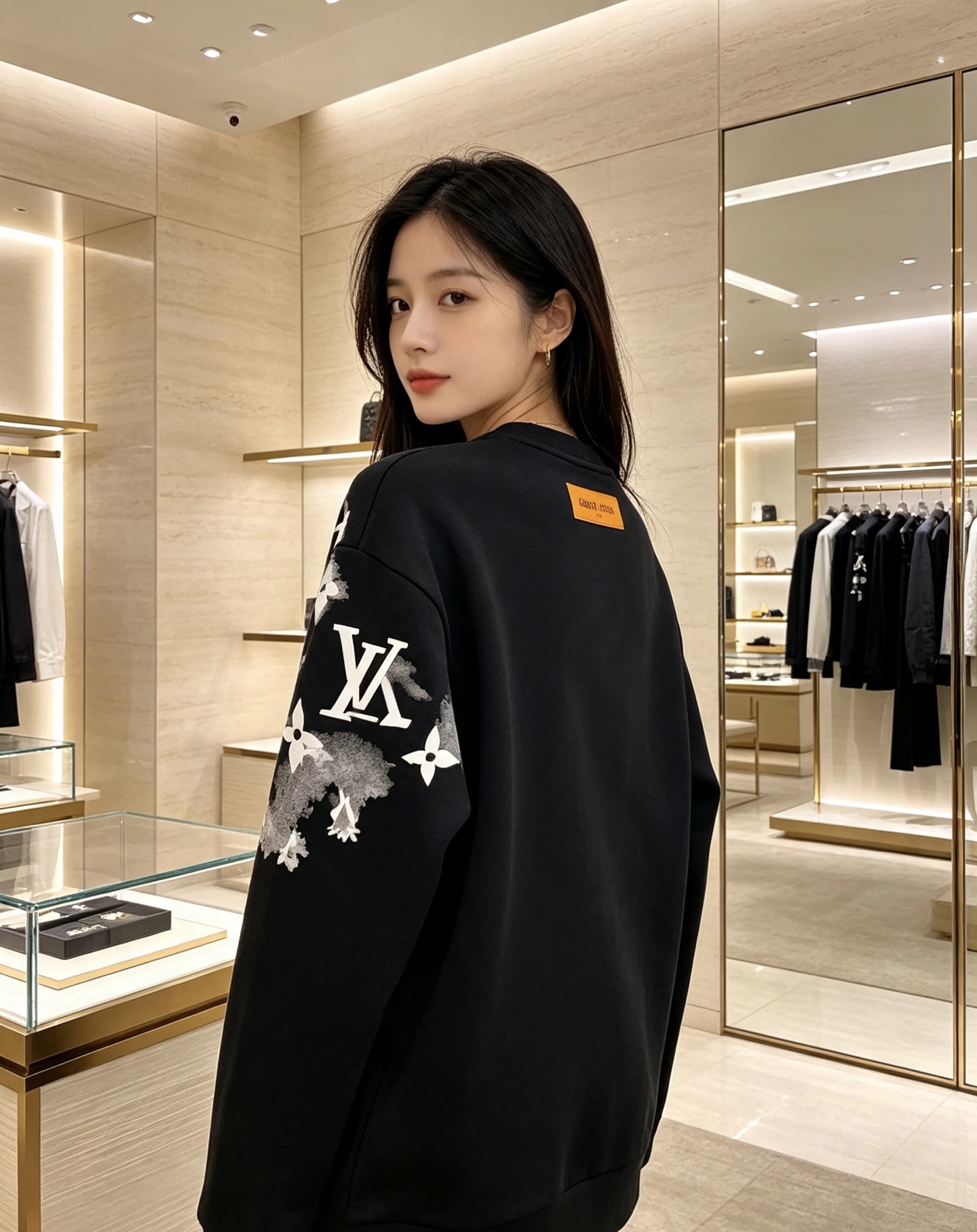 Louis Vuitton 路易威登 lv2026秋冬新款水墨晕染满印老花圆领卫衣 原版五金辅料完整复刻，高品质空气层面