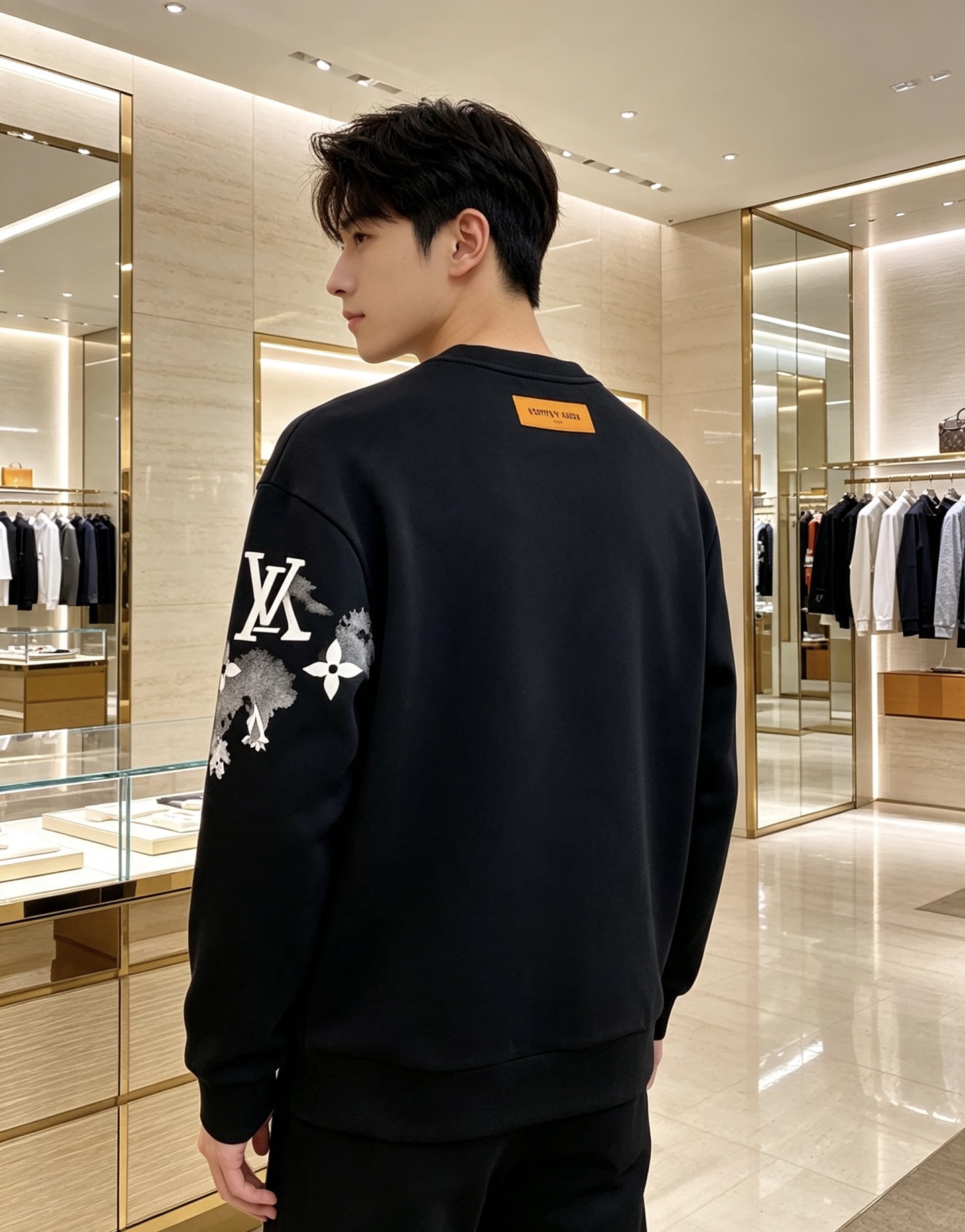 Louis Vuitton 路易威登 lv2026秋冬新款水墨晕染满印老花圆领卫衣 原版五金辅料完整复刻，高品质空气层面