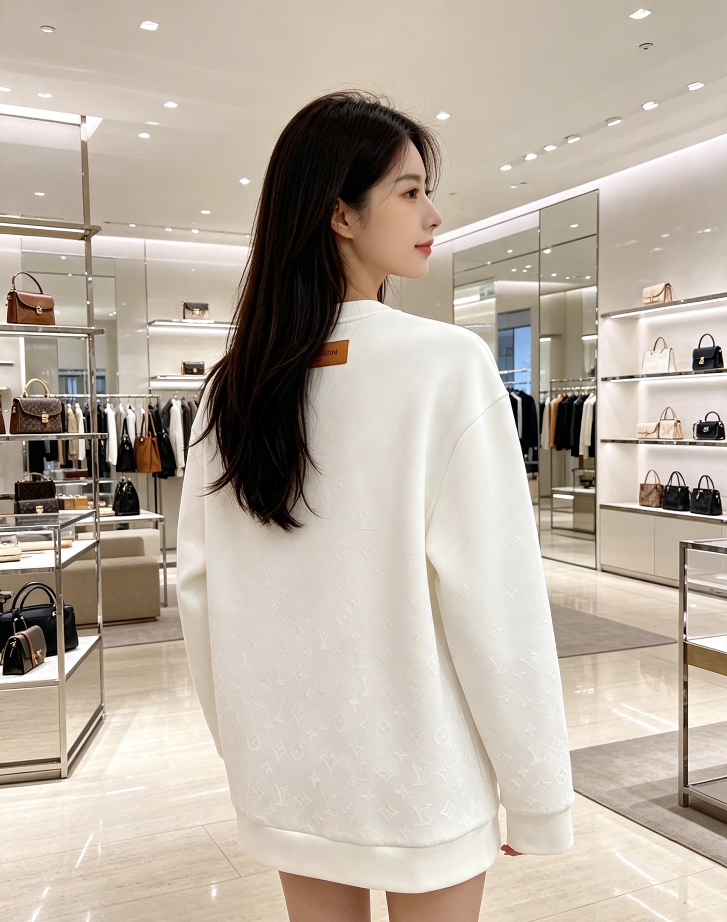 LOUIS VUITTON 路易威登 lv2026秋冬新款圆领卫衣 甄选高密空气层面料，挺括有型 通体暗纹浮雕老花满印设