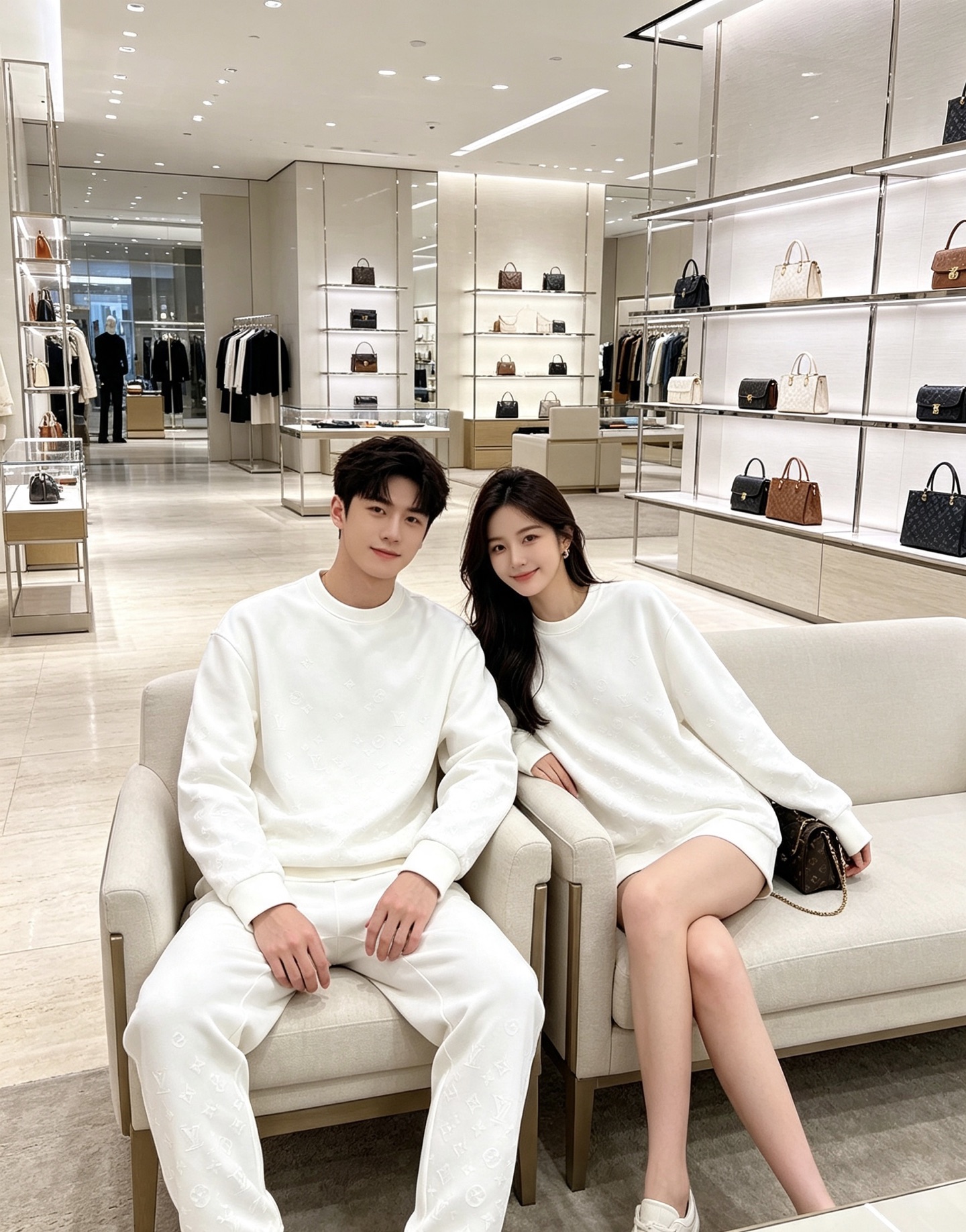 LOUIS VUITTON 路易威登 lv2026秋冬新款圆领卫衣 甄选高密空气层面料，挺括有型 通体暗纹浮雕老花满印设