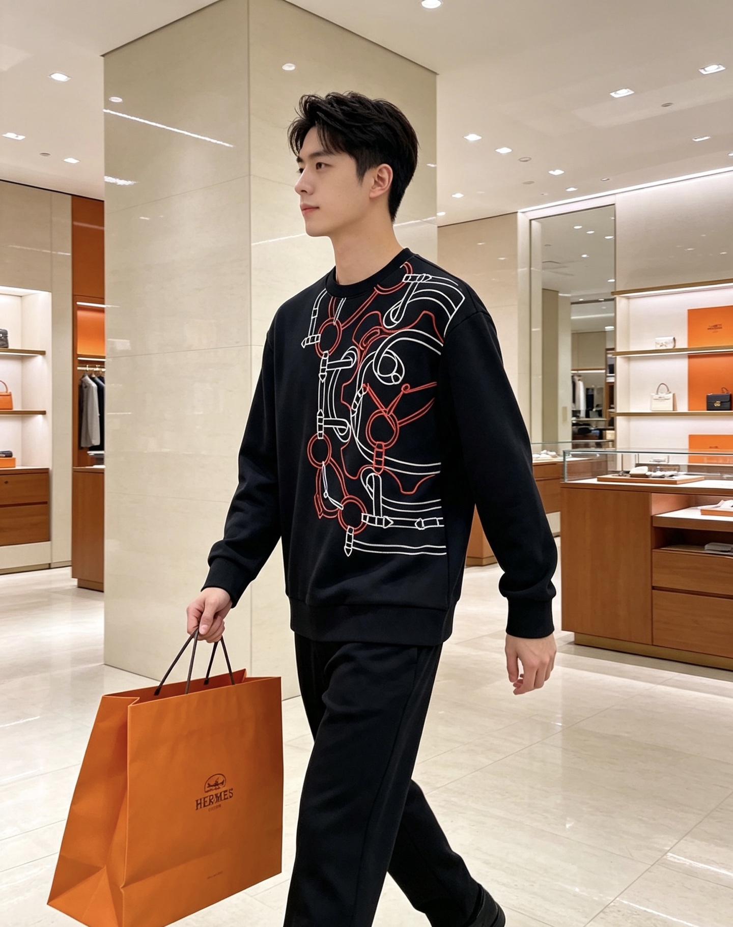 HERMÈS 爱马仕｜2026秋冬新款圆领卫衣 甄选高密空气层面料，柔软亲肤，不易起皱变形 重工锁链马具线条，色彩层次丰