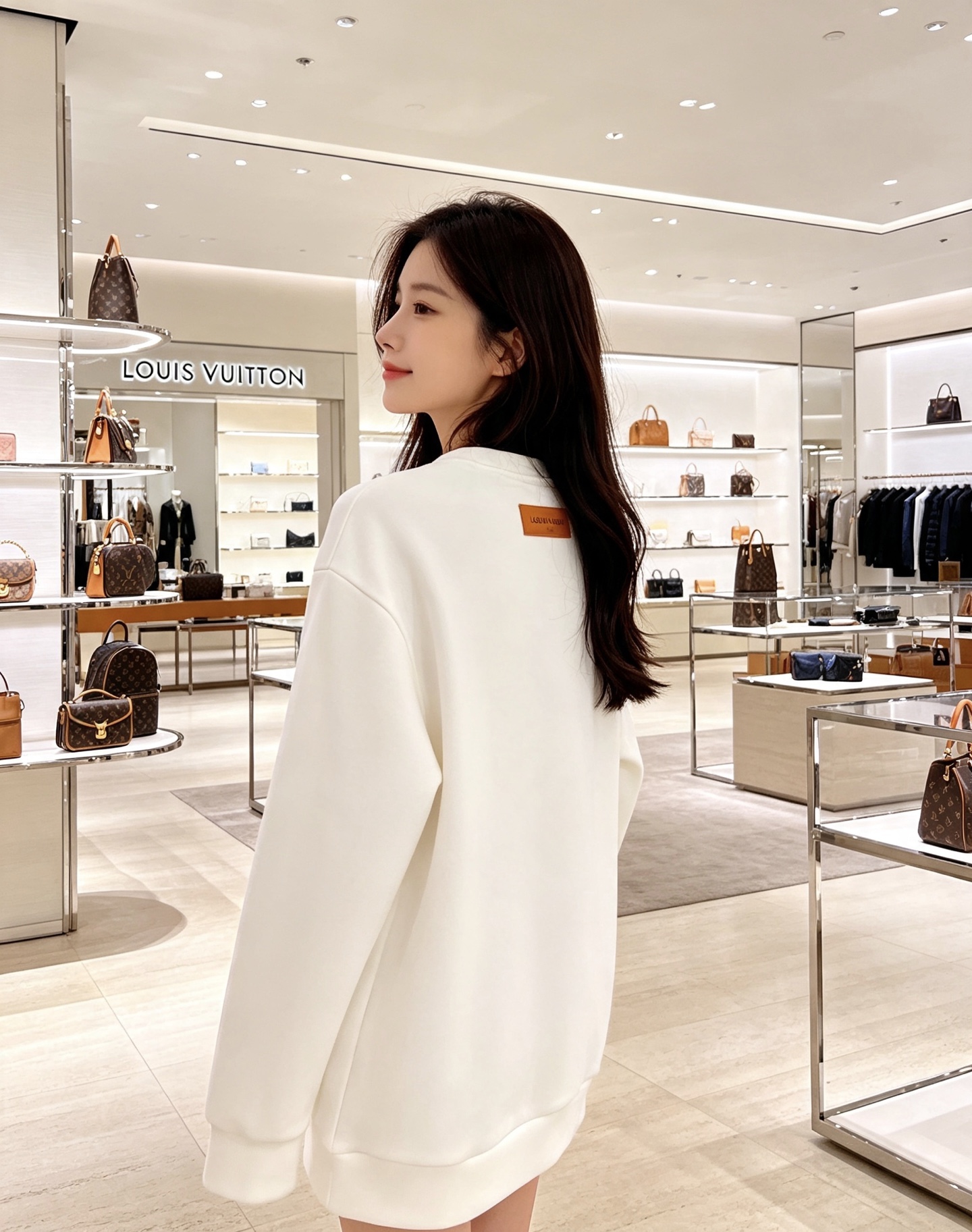 Louis Vuitton 路易威登 2026春夏粉蓝喷绘老花LV标识圆领卫衣 原版辅料完整复刻，高品质空气层面料，柔软