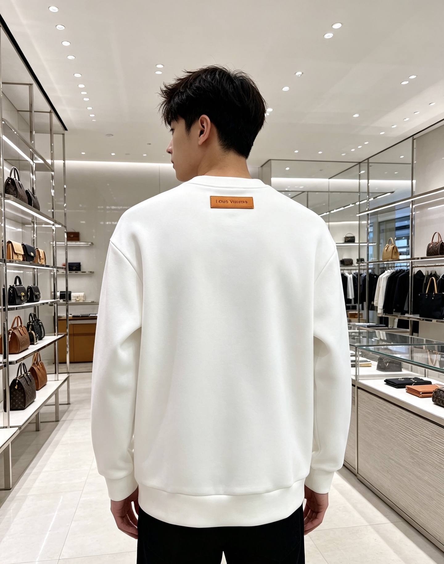 Louis Vuitton 路易威登 2026春夏粉蓝喷绘老花LV标识圆领卫衣 原版辅料完整复刻，高品质空气层面料，柔软