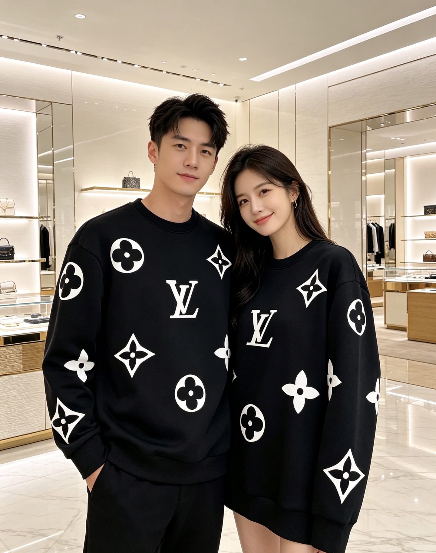Louis Vuitton 路易威登 lv2026秋冬新款水墨晕染满印老花圆领卫衣 原版五金辅料完整复刻，高品质空气层面