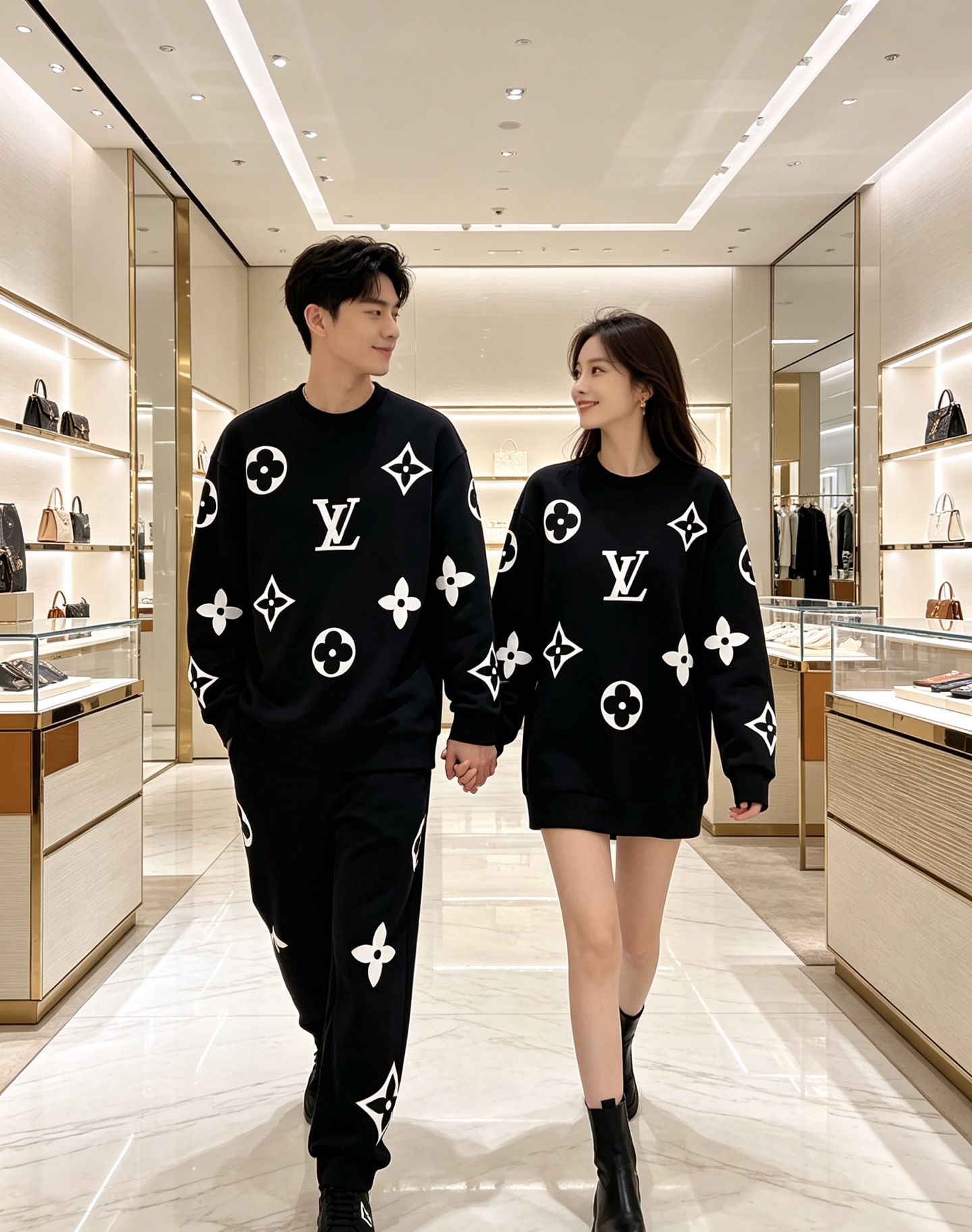 Louis Vuitton 路易威登 lv2026秋冬新款水墨晕染满印老花圆领卫衣 原版五金辅料完整复刻，高品质空气层面