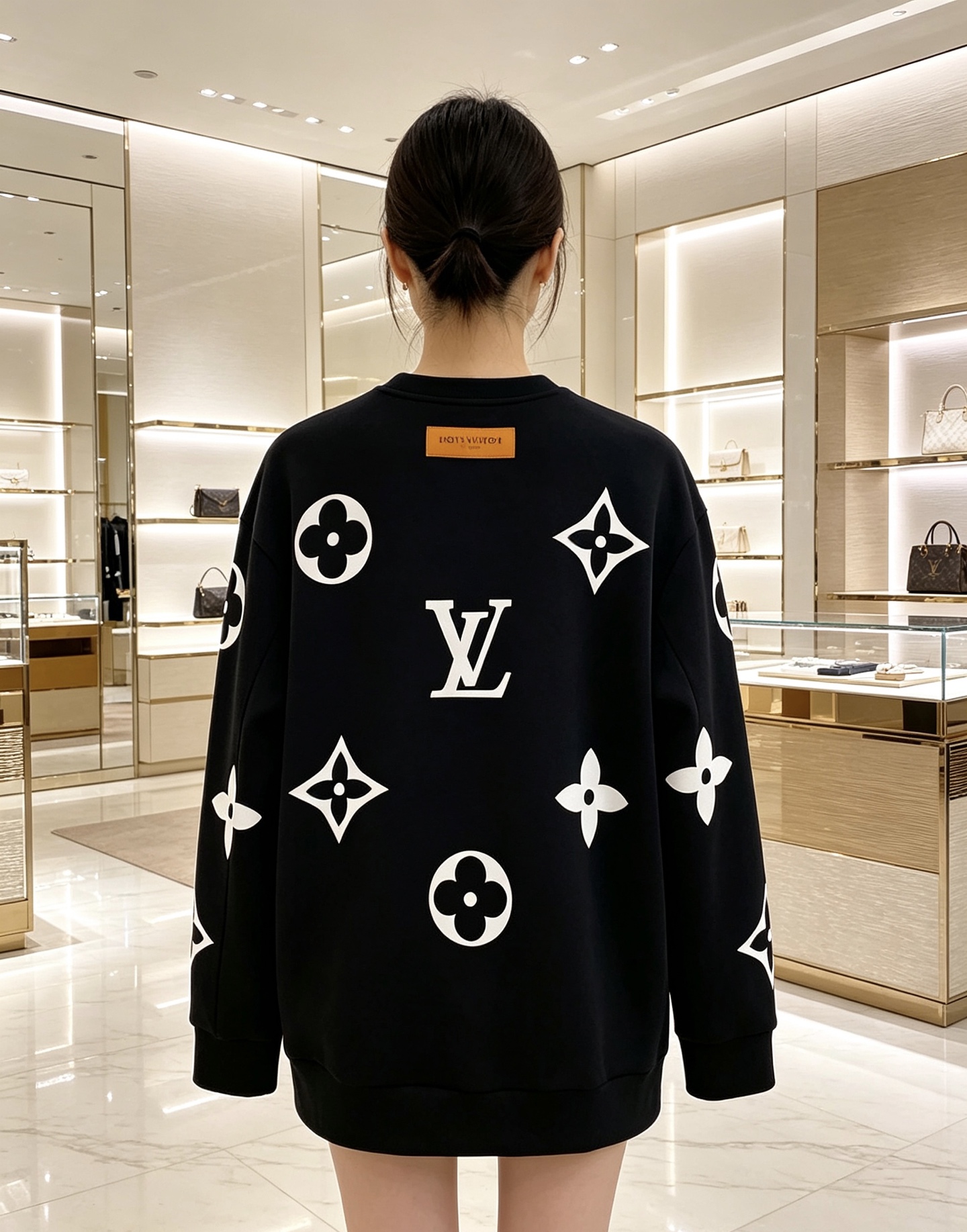 Louis Vuitton 路易威登 lv2026秋冬新款水墨晕染满印老花圆领卫衣 原版五金辅料完整复刻，高品质空气层面