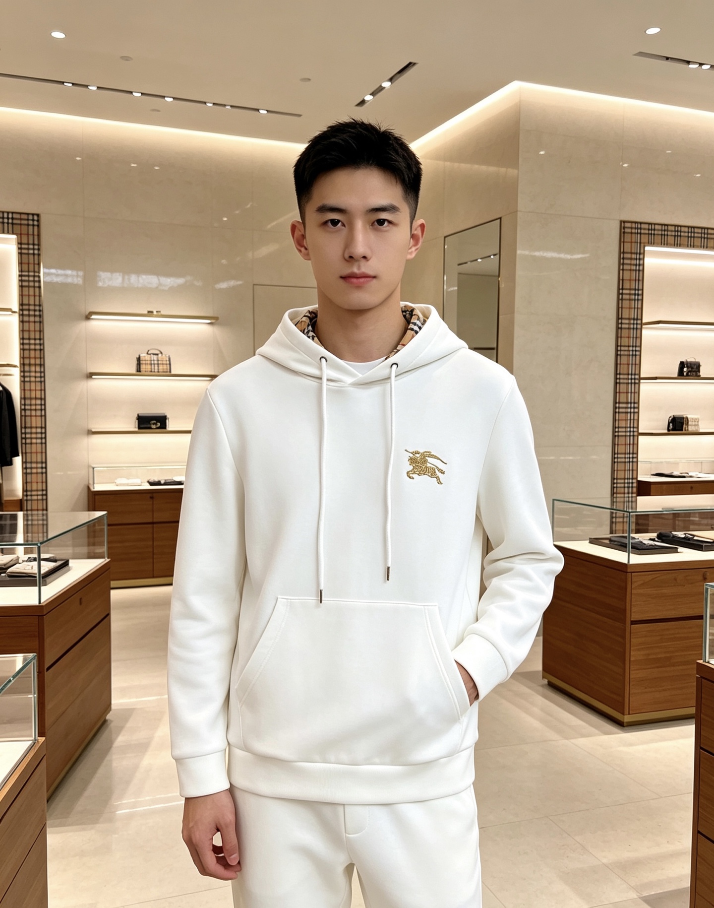 BURBERRY 巴宝莉 2026秋冬新款连帽卫衣 甄选高密空气层面料,挺括有型 金色战马刺绣标识,帽内经典格纹内衬 宽 BURBERRY 巴宝莉 2026秋冬新款连帽卫衣 甄选高密空气层面料,挺括有型 金色战马刺绣标识,帽内经典格纹内衬 宽