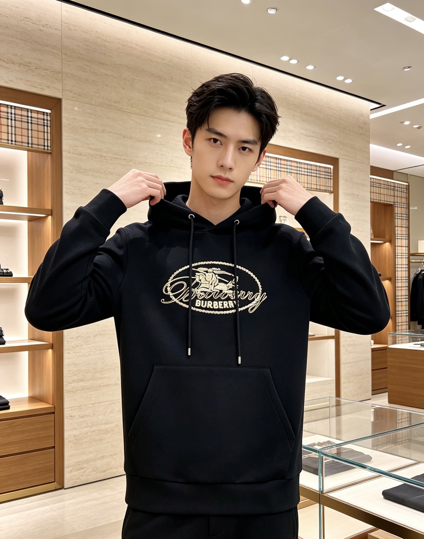 BURBERRY 巴宝莉 2026秋冬新款连帽卫衣 甄选高密空气层面料，柔软亲肤，不易起皱变形 胸前椭圆复古字母战马印花