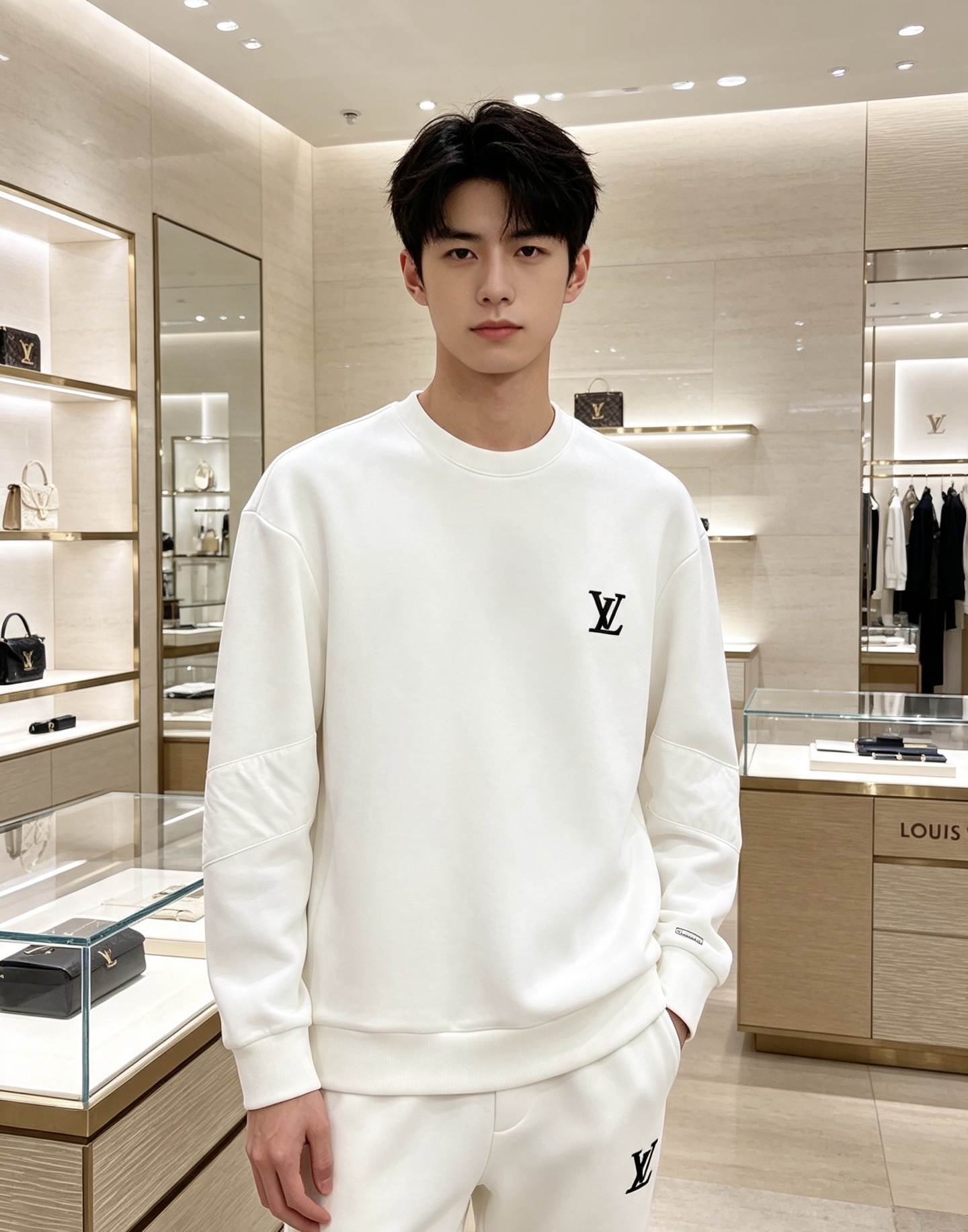 LOUIS VUITTON 路易威登｜2026秋冬新款圆领卫衣 甄选高密空气层面料，柔软亲肤，不易起皱变形 左胸精致LV
