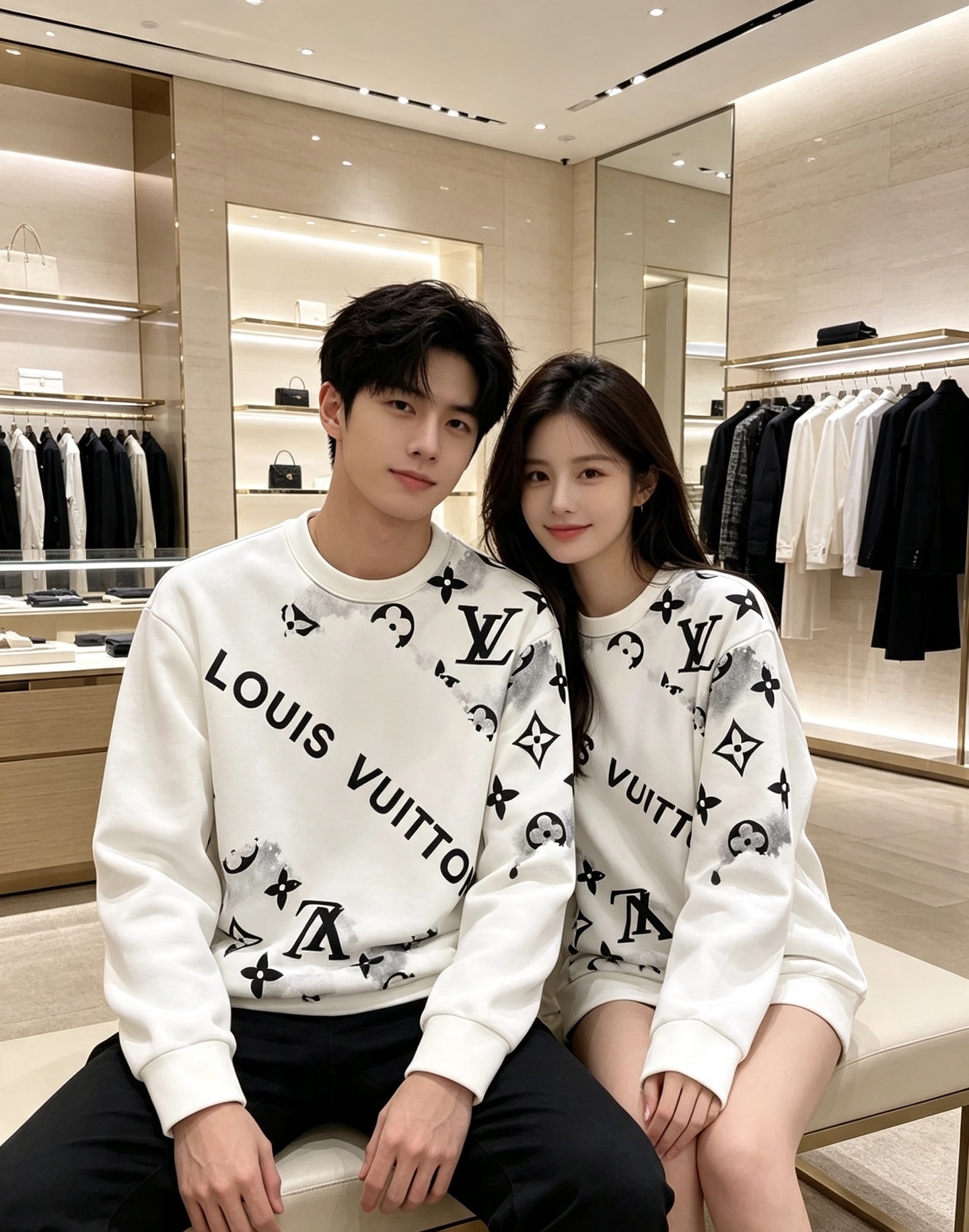 Louis Vuitton 路易威登 lv2026秋冬新款水墨晕染满印老花圆领卫衣 原版五金辅料完整复刻，高品质空气层面