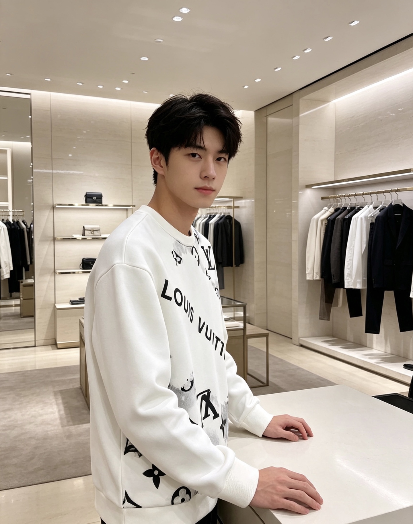 Louis Vuitton 路易威登 lv2026秋冬新款水墨晕染满印老花圆领卫衣 原版五金辅料完整复刻，高品质空气层面