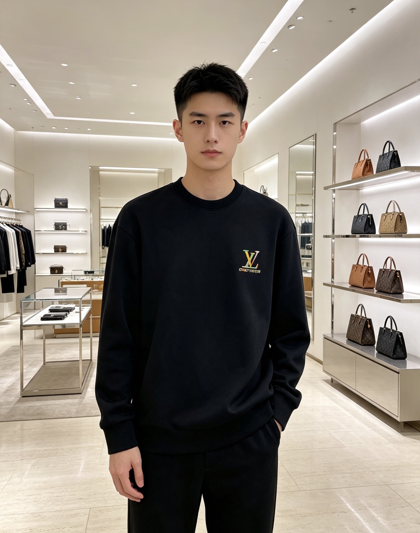 Louis Vuitton 路易威登 2026秋冬新款彩色刺绣LV圆领卫衣 原版五金辅料完整复刻,高品质空气层面料,软糯 Louis Vuitton 路易威登 2026秋冬新款彩色刺绣LV圆领卫衣 原版五金辅料完整复刻,高品质空气层面料,软糯
