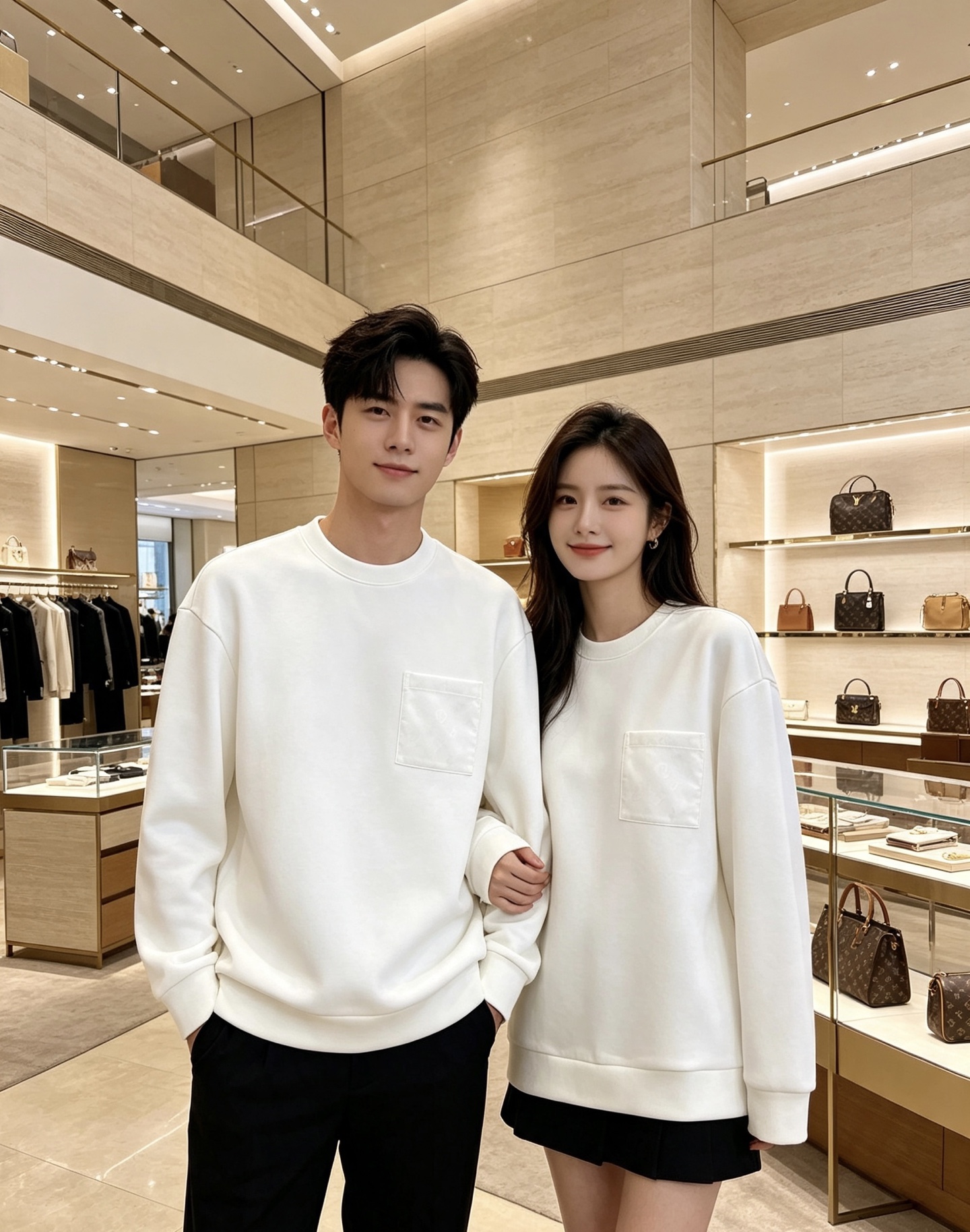 Louis Vuitton 路易威登 2026秋冬新款暗纹老花贴袋圆领卫衣 lv原版五金辅料完整复刻，高品质空气层面料，