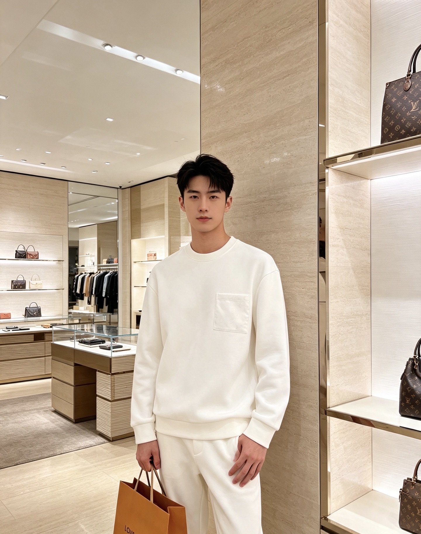 Louis Vuitton 路易威登 2026秋冬新款暗纹老花贴袋圆领卫衣 lv原版五金辅料完整复刻，高品质空气层面料，