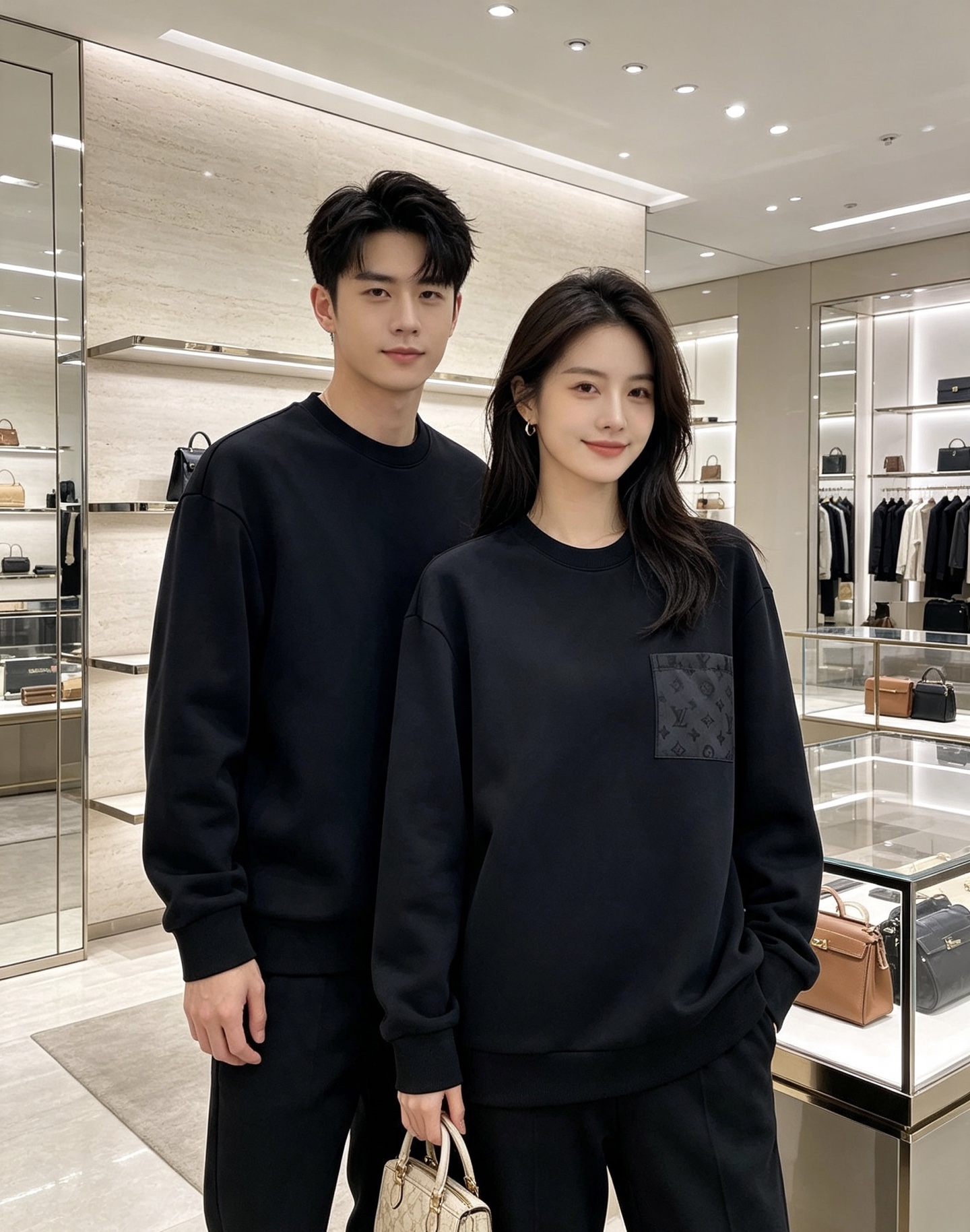 Louis Vuitton 路易威登 2026秋冬新款暗纹老花贴袋圆领卫衣 lv原版五金辅料完整复刻，高品质空气层面料，