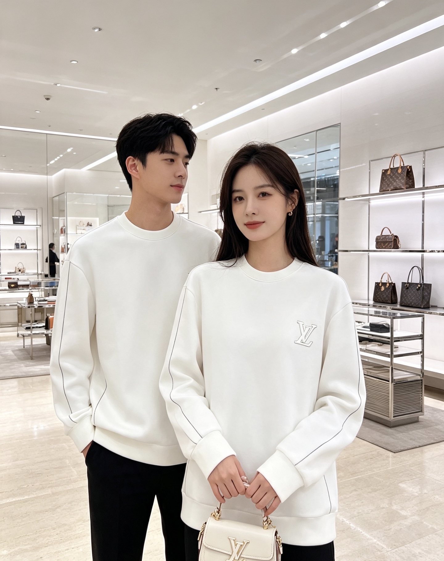 LOUIS VUITTON 路易威登 lv2026秋冬新款圆领卫衣 甄选高密空气层面料，挺括有型 胸口简约立体LV刺绣，
