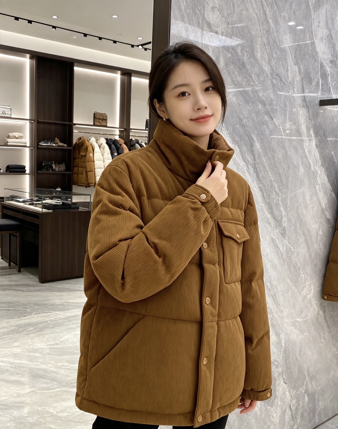 Moncler 蒙口 2026秋冬新款灯芯绒立领羽绒服,90新国标白鸭绒 全套原版定制五金,纽扣、袖标细节高度还原 复古 Moncler 蒙口 2026秋冬新款灯芯绒立领羽绒服,90新国标白鸭绒 全套原版定制五金,纽扣、袖标细节高度还原 复古