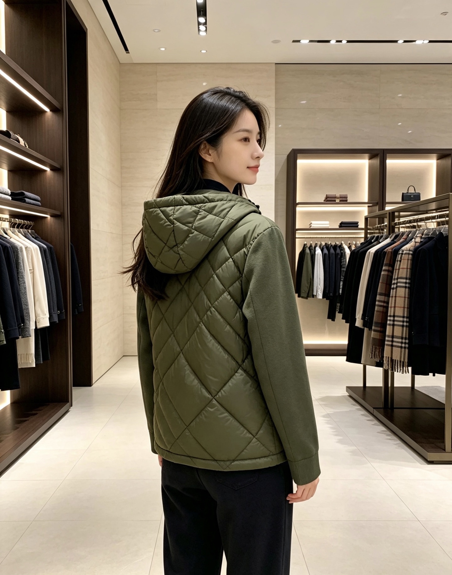 Burberry 巴宝莉 2026秋冬轻熟风菱格连帽羽绒服,菱形分格充绒,上身轻盈蓬松不压身;衣身羽绒面料搭配针织拼接衣 Burberry 巴宝莉 2026秋冬轻熟风菱格连帽羽绒服,菱形分格充绒,上身轻盈蓬松不压身;衣身羽绒面料搭配针织拼接衣