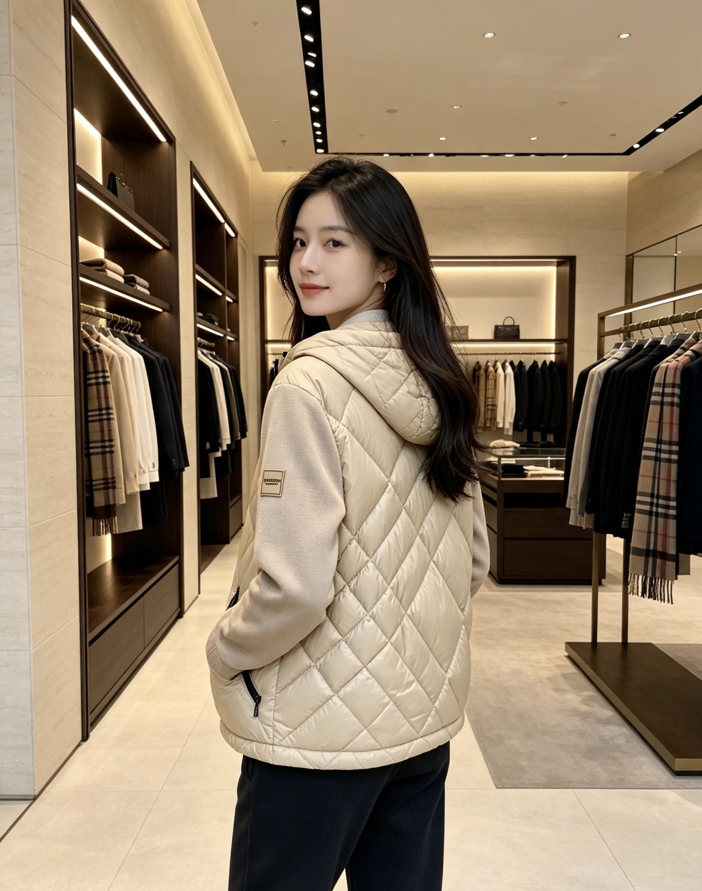 Burberry 巴宝莉 2026秋冬轻熟风菱格连帽羽绒服,菱形分格充绒,上身轻盈蓬松不压身;衣身羽绒面料搭配针织拼接衣 Burberry 巴宝莉 2026秋冬轻熟风菱格连帽羽绒服,菱形分格充绒,上身轻盈蓬松不压身;衣身羽绒面料搭配针织拼接衣