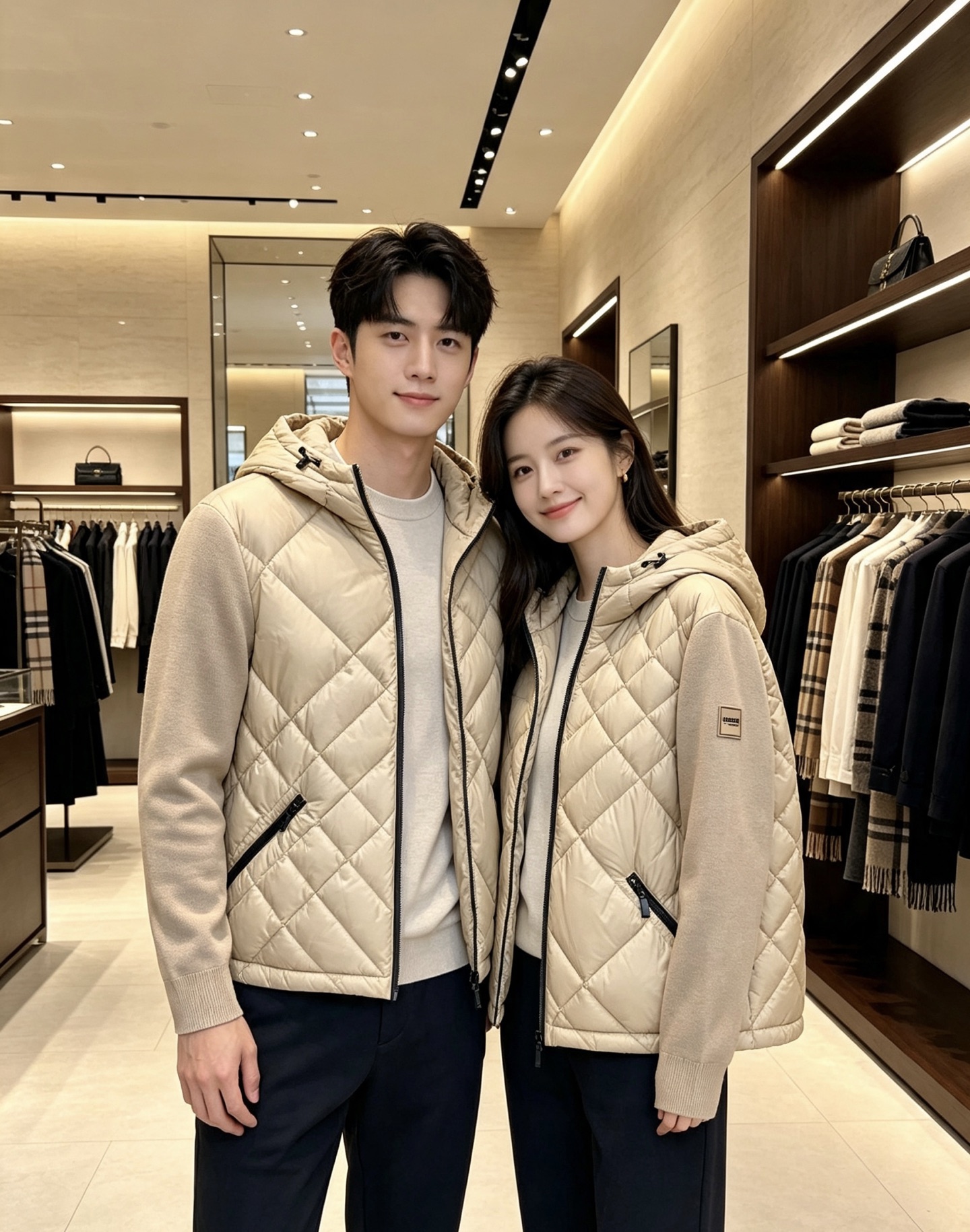 Burberry 巴宝莉 2026秋冬轻熟风菱格连帽羽绒服,菱形分格充绒,上身轻盈蓬松不压身;衣身羽绒面料搭配针织拼接衣 Burberry 巴宝莉 2026秋冬轻熟风菱格连帽羽绒服,菱形分格充绒,上身轻盈蓬松不压身;衣身羽绒面料搭配针织拼接衣