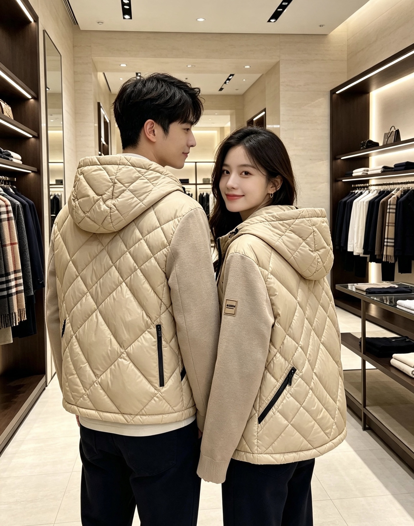 Burberry 巴宝莉 2026秋冬轻熟风菱格连帽羽绒服,菱形分格充绒,上身轻盈蓬松不压身;衣身羽绒面料搭配针织拼接衣 Burberry 巴宝莉 2026秋冬轻熟风菱格连帽羽绒服,菱形分格充绒,上身轻盈蓬松不压身;衣身羽绒面料搭配针织拼接衣