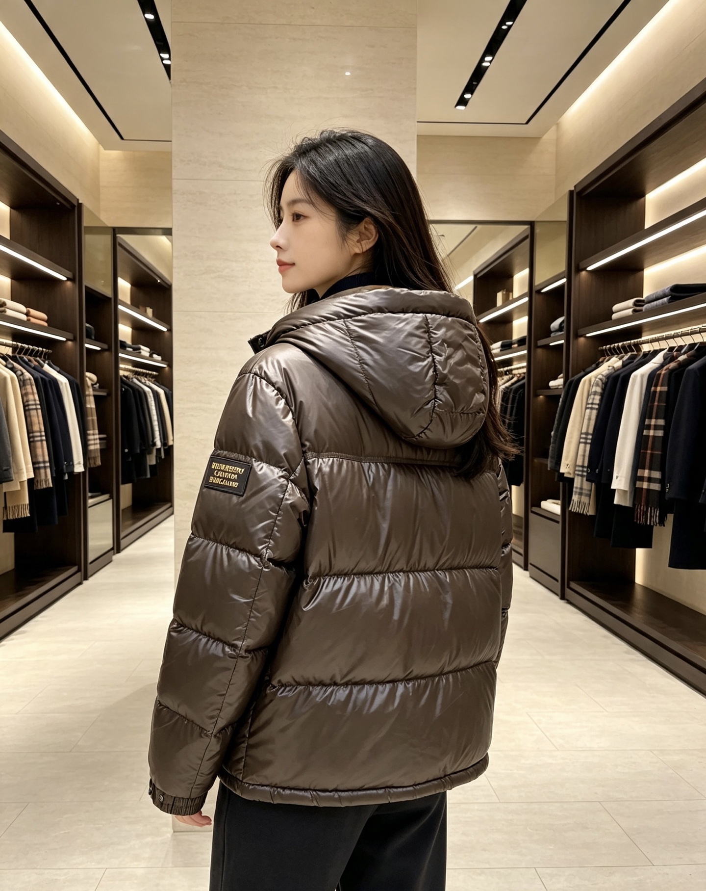 Burberry 2026秋冬新款巴宝莉连帽羽绒服 高级棕亮面面料,分格充绒不跑棉,蓬松保暖不显臃肿 内里经典格纹内衬, Burberry 2026秋冬新款巴宝莉连帽羽绒服 高级棕亮面面料,分格充绒不跑棉,蓬松保暖不显臃肿 内里经典格纹内衬,
