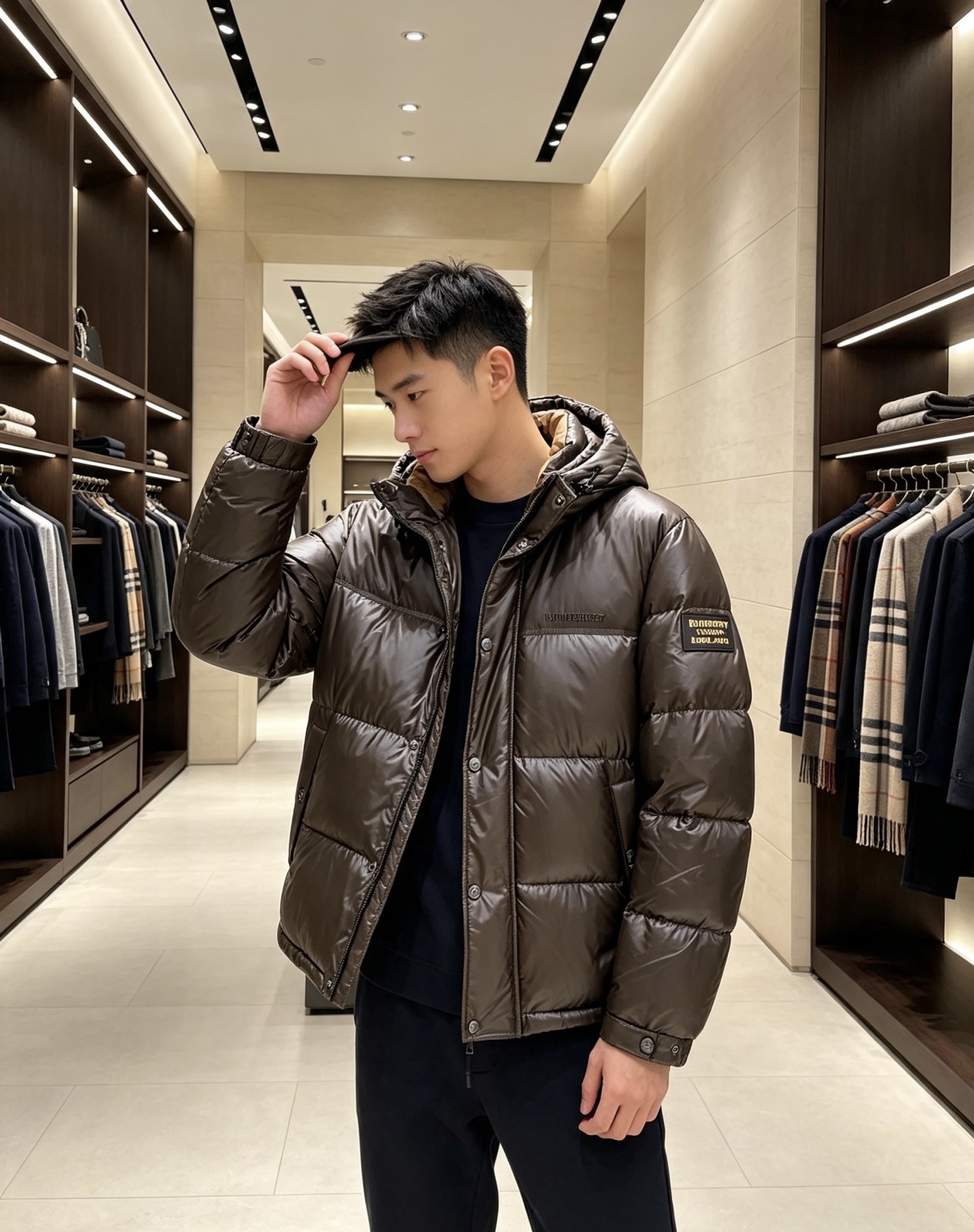 Burberry 2026秋冬新款巴宝莉连帽羽绒服 高级棕亮面面料,分格充绒不跑棉,蓬松保暖不显臃肿 内里经典格纹内衬, Burberry 2026秋冬新款巴宝莉连帽羽绒服 高级棕亮面面料,分格充绒不跑棉,蓬松保暖不显臃肿 内里经典格纹内衬,