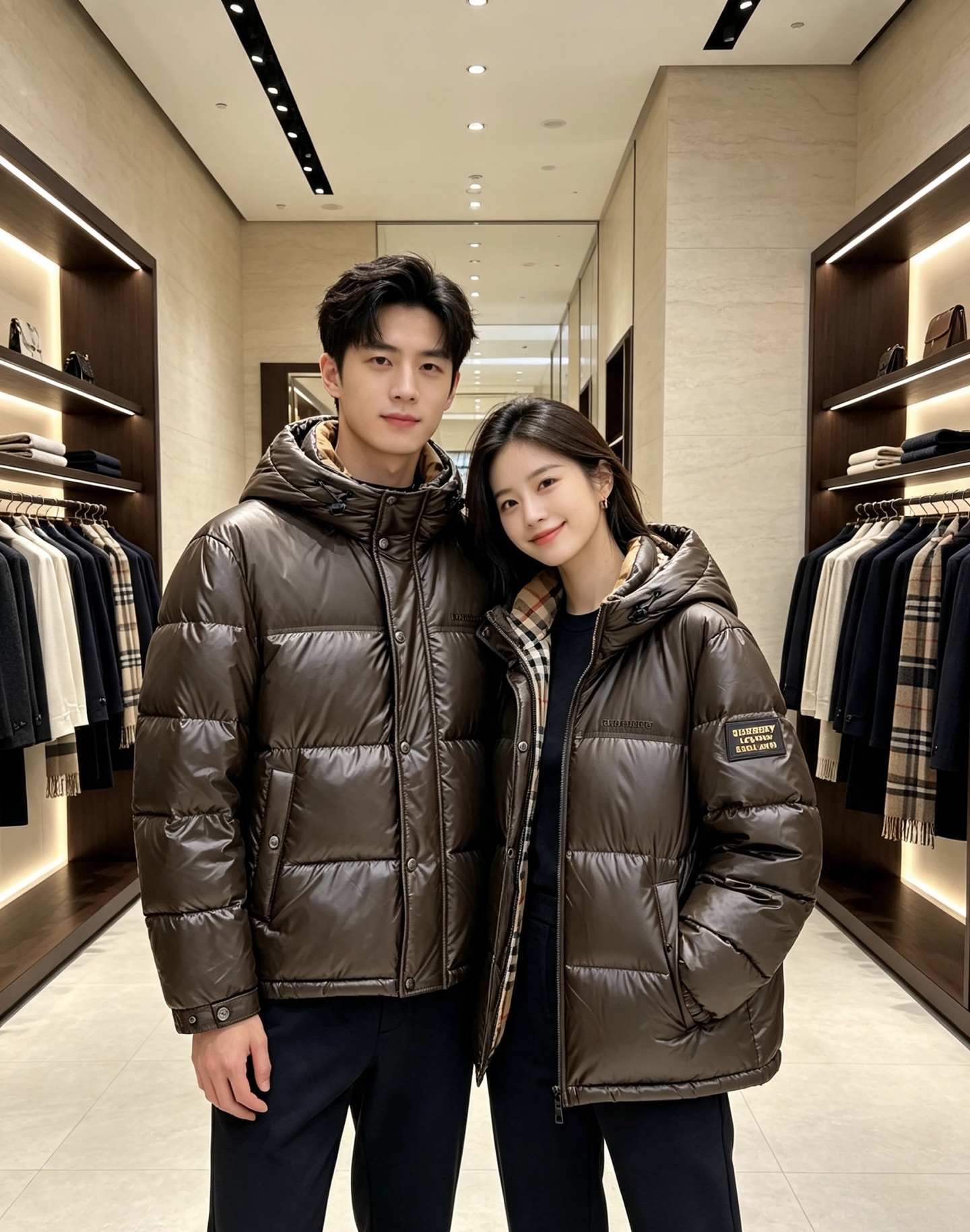 Burberry 2026秋冬新款巴宝莉连帽羽绒服 高级棕亮面面料,分格充绒不跑棉,蓬松保暖不显臃肿 内里经典格纹内衬, Burberry 2026秋冬新款巴宝莉连帽羽绒服 高级棕亮面面料,分格充绒不跑棉,蓬松保暖不显臃肿 内里经典格纹内衬,