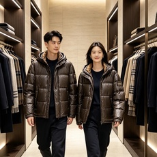 Burberry 2026秋冬新款巴宝莉连帽羽绒服 高级棕亮面面料,分格充绒不跑棉,蓬松保暖不显臃肿 内里经典格纹内衬, Burberry 2026秋冬新款巴宝莉连帽羽绒服 高级棕亮面面料,分格充绒不跑棉,蓬松保暖不显臃肿 内里经典格纹内衬,