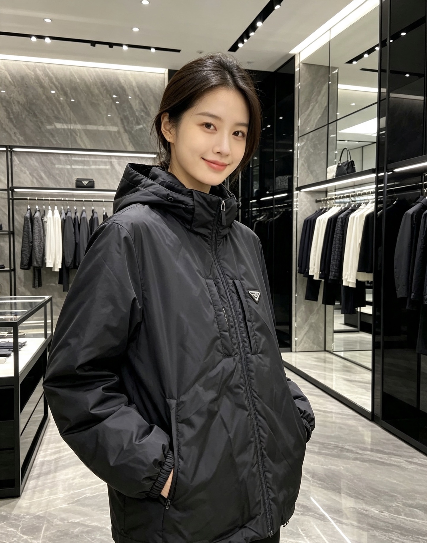 Prada 普拉达 2026秋冬新款连帽轻薄羽绒服,90白鸭绒填充,轻便柔和不压身 防水防风顺滑面料,经典三角标简约大气 Prada 普拉达 2026秋冬新款连帽轻薄羽绒服,90白鸭绒填充,轻便柔和不压身 防水防风顺滑面料,经典三角标简约大气