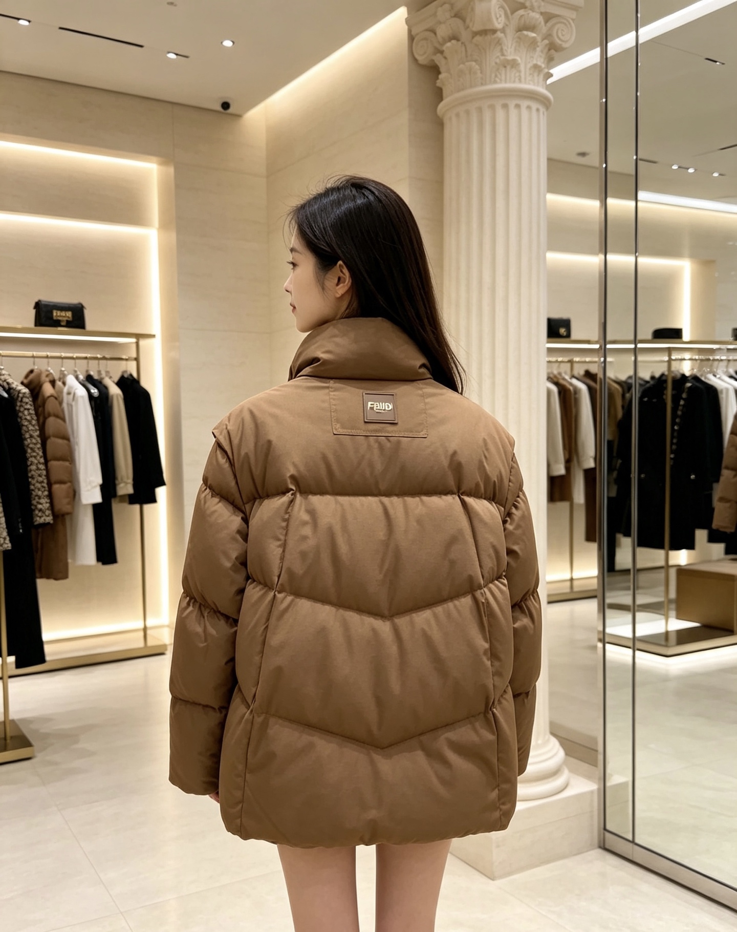Fendi 芬迪 2026秋冬新款立领短款羽绒服 甄选90高纯度白鸭绒,充绒饱满,分段锁绒不跑绒、简约几何压线剪裁,利落 Fendi 芬迪 2026秋冬新款立领短款羽绒服 甄选90高纯度白鸭绒,充绒饱满,分段锁绒不跑绒、简约几何压线剪裁,利落