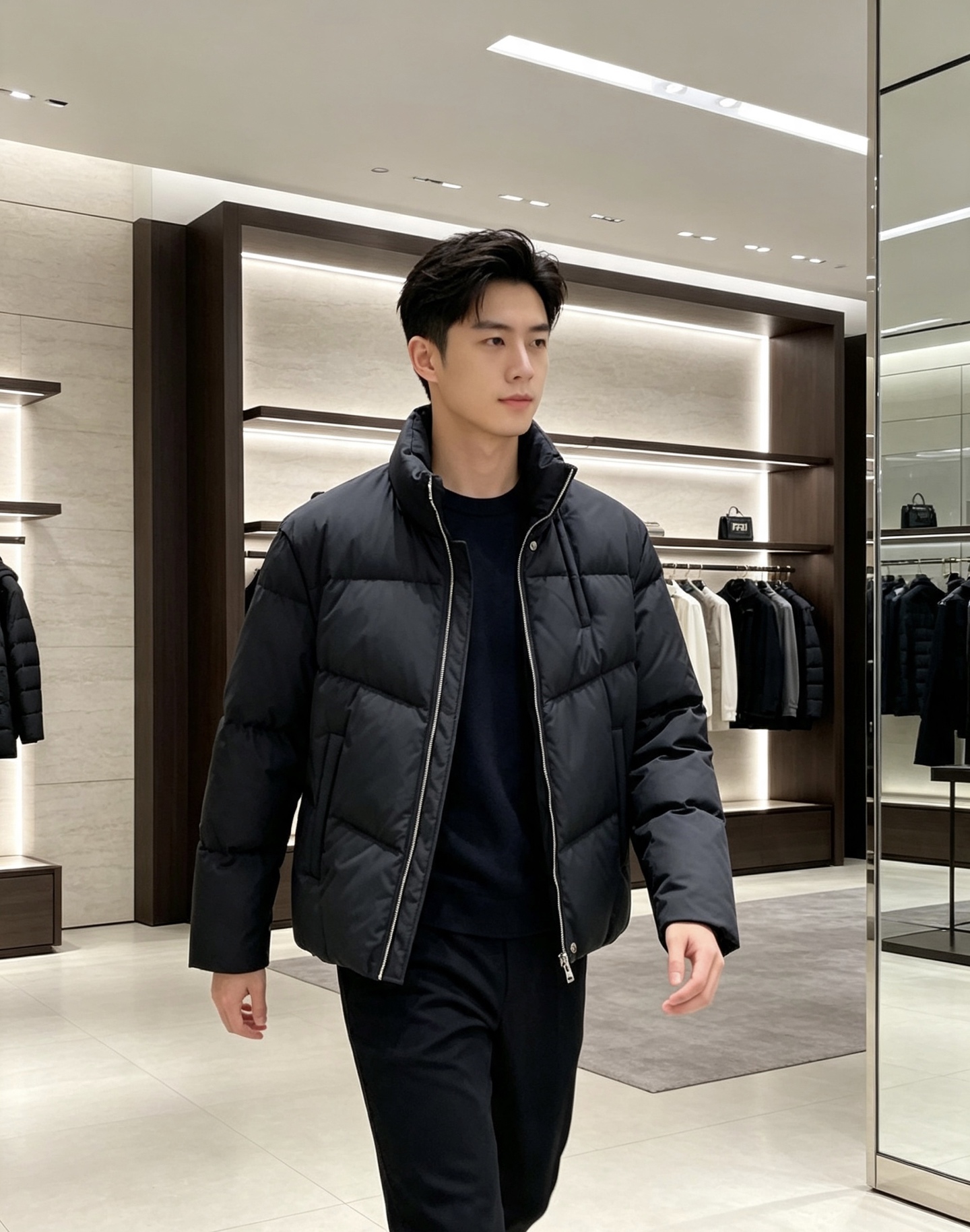 Fendi 芬迪 2026秋冬新款立领短款羽绒服 甄选90高纯度白鸭绒,充绒饱满,分段锁绒不跑绒、简约几何压线剪裁,利落 Fendi 芬迪 2026秋冬新款立领短款羽绒服 甄选90高纯度白鸭绒,充绒饱满,分段锁绒不跑绒、简约几何压线剪裁,利落