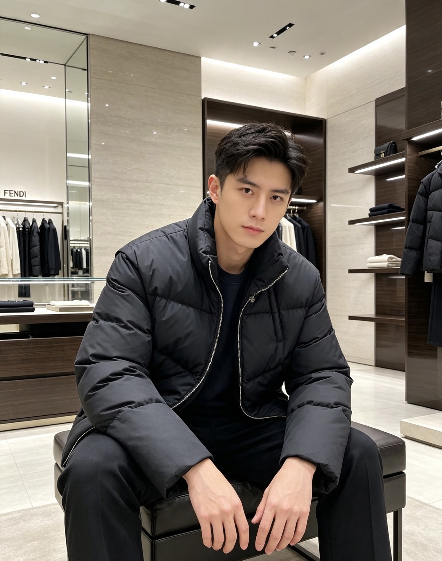 Fendi 芬迪 2026秋冬新款立领短款羽绒服 甄选90高纯度白鸭绒,充绒饱满,分段锁绒不跑绒、简约几何压线剪裁,利落 Fendi 芬迪 2026秋冬新款立领短款羽绒服 甄选90高纯度白鸭绒,充绒饱满,分段锁绒不跑绒、简约几何压线剪裁,利落