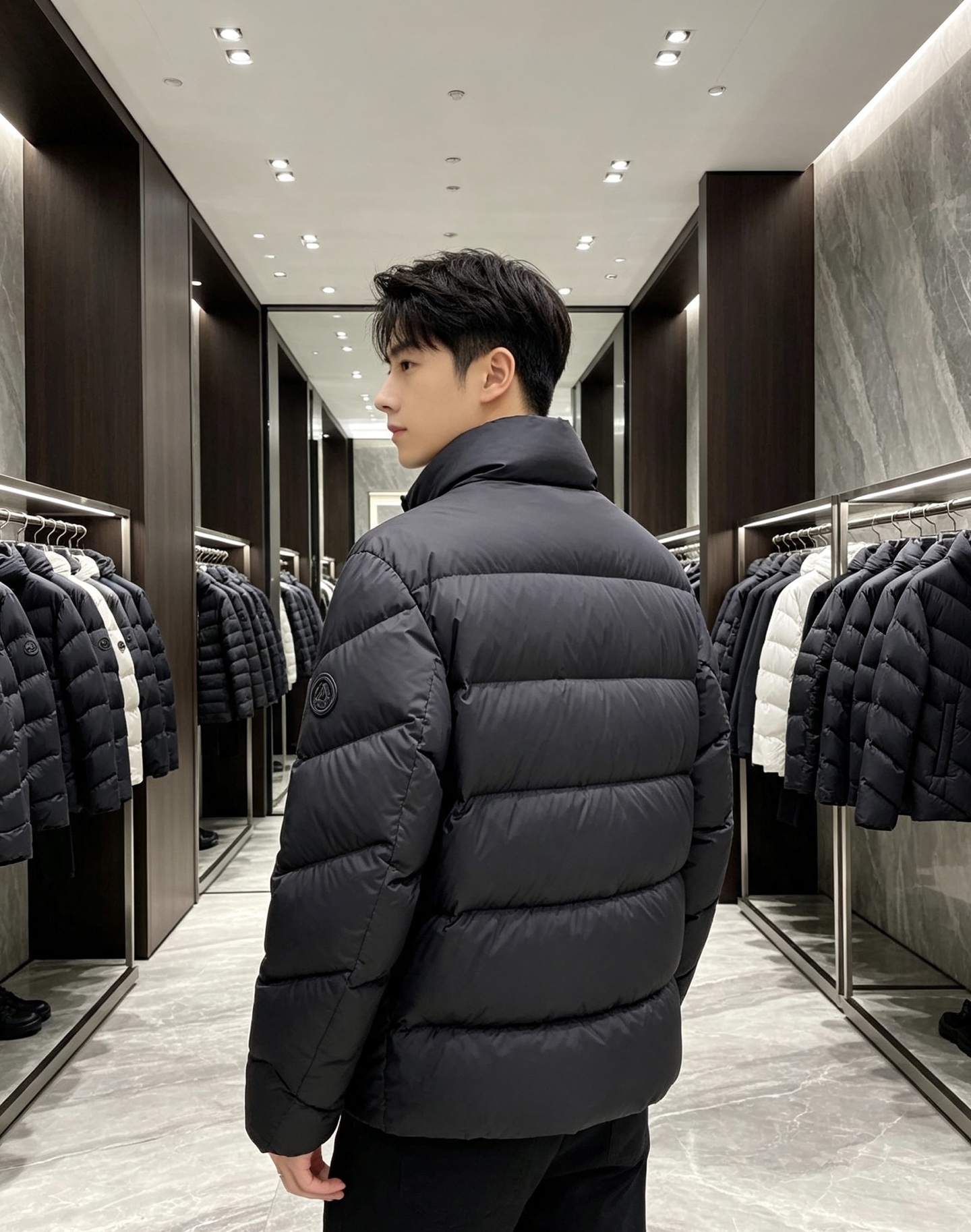 Moncler 蒙口 2026秋冬V型衍缝立领轻量羽绒服 定制斜向V型充绒分格,定型不跑绒,线条显瘦利落 高领防风立领设 Moncler 蒙口 2026秋冬V型衍缝立领轻量羽绒服 定制斜向V型充绒分格,定型不跑绒,线条显瘦利落 高领防风立领设