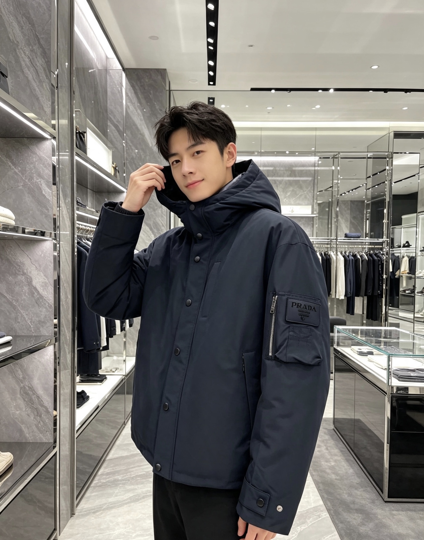 Prada 普拉达 2026秋冬新款工装连帽短款羽绒服外套,防风梭织面料,挺括抗皱,防水耐穿 可拆卸立体连帽,秋冬大风天 Prada 普拉达 2026秋冬新款工装连帽短款羽绒服外套,防风梭织面料,挺括抗皱,防水耐穿 可拆卸立体连帽,秋冬大风天