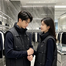 Prada 普拉达 2026秋冬新款立领羽绒马甲男士款 纯黑色高密防风面料,方格分段充绒,金属铆钉装饰分格,造型立体感十 Prada 普拉达 2026秋冬新款立领羽绒马甲男士款 纯黑色高密防风面料,方格分段充绒,金属铆钉装饰分格,造型立体感十