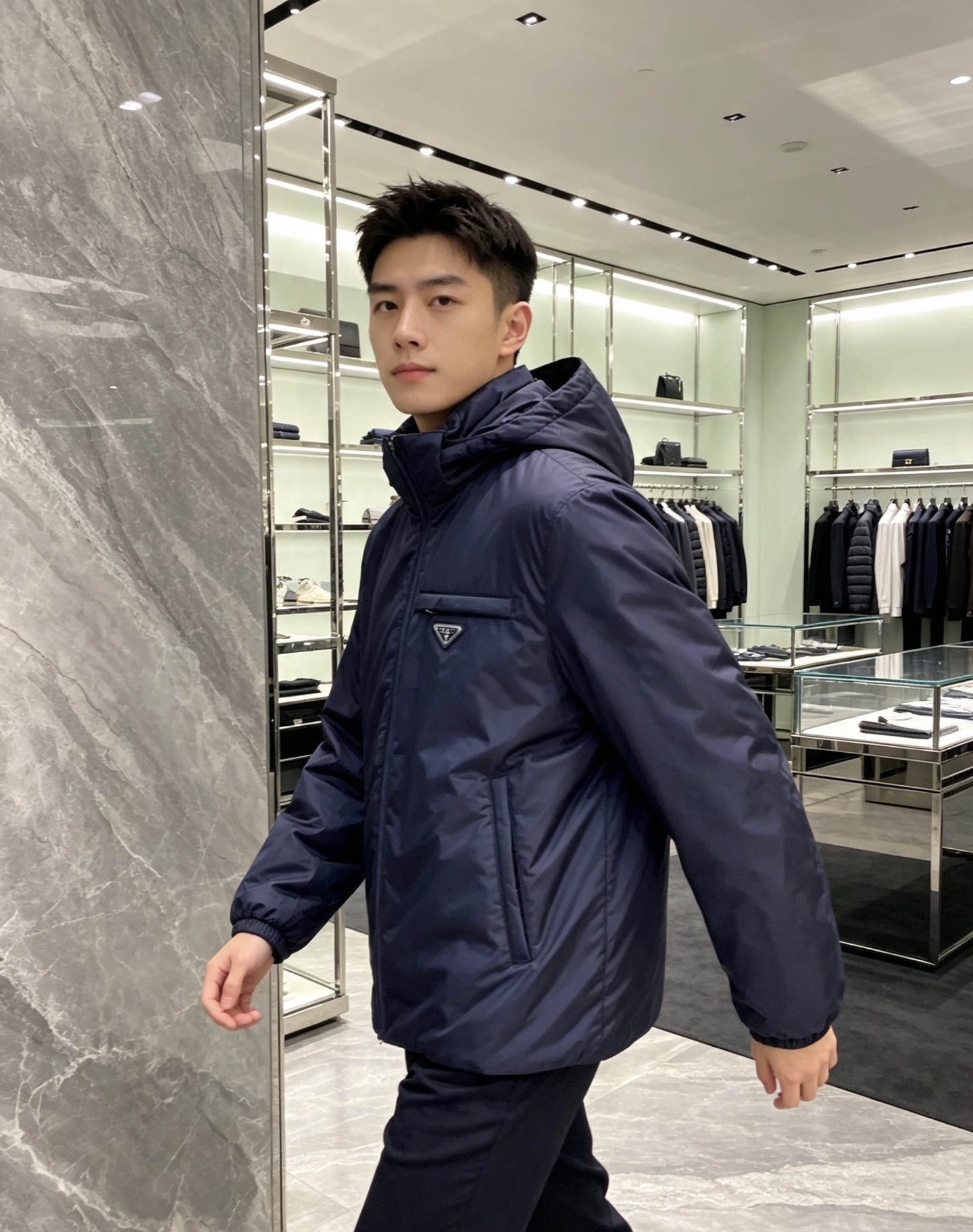 Prada 普拉达 2026秋冬新款|Prada梅西同款轻薄连帽羽绒✨ 95高纯度白鸭绒填充,轻便无臃肿感 三防再生尼龙 Prada 普拉达 2026秋冬新款|Prada梅西同款轻薄连帽羽绒✨ 95高纯度白鸭绒填充,轻便无臃肿感 三防再生尼龙