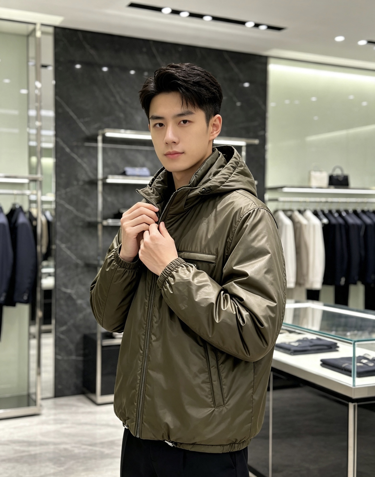 Prada 普拉达 2026秋冬新款|Prada梅西同款轻薄连帽羽绒✨ 95高纯度白鸭绒填充,轻便无臃肿感 三防再生尼龙 Prada 普拉达 2026秋冬新款|Prada梅西同款轻薄连帽羽绒✨ 95高纯度白鸭绒填充,轻便无臃肿感 三防再生尼龙