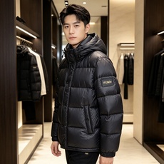 FENDI|芬迪 2026秋冬黑色短款羽绒服 高含量95白鸭绒填充,蓬松保暖不压身 横条方格充绒工艺,均匀锁绒不易结块 FENDI|芬迪 2026秋冬黑色短款羽绒服 高含量95白鸭绒填充,蓬松保暖不压身 横条方格充绒工艺,均匀锁绒不易结块